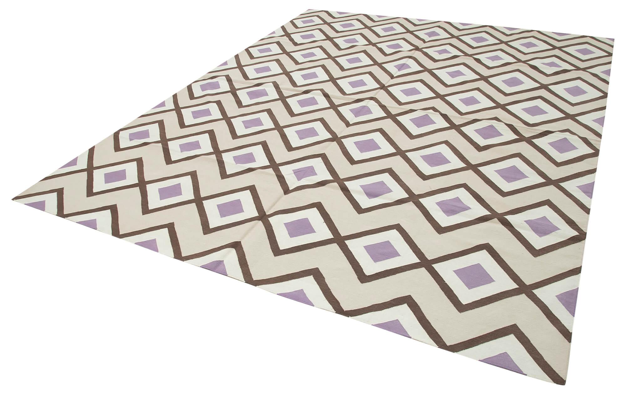 8 x 10 Beige Dhurrie Rug - 2956