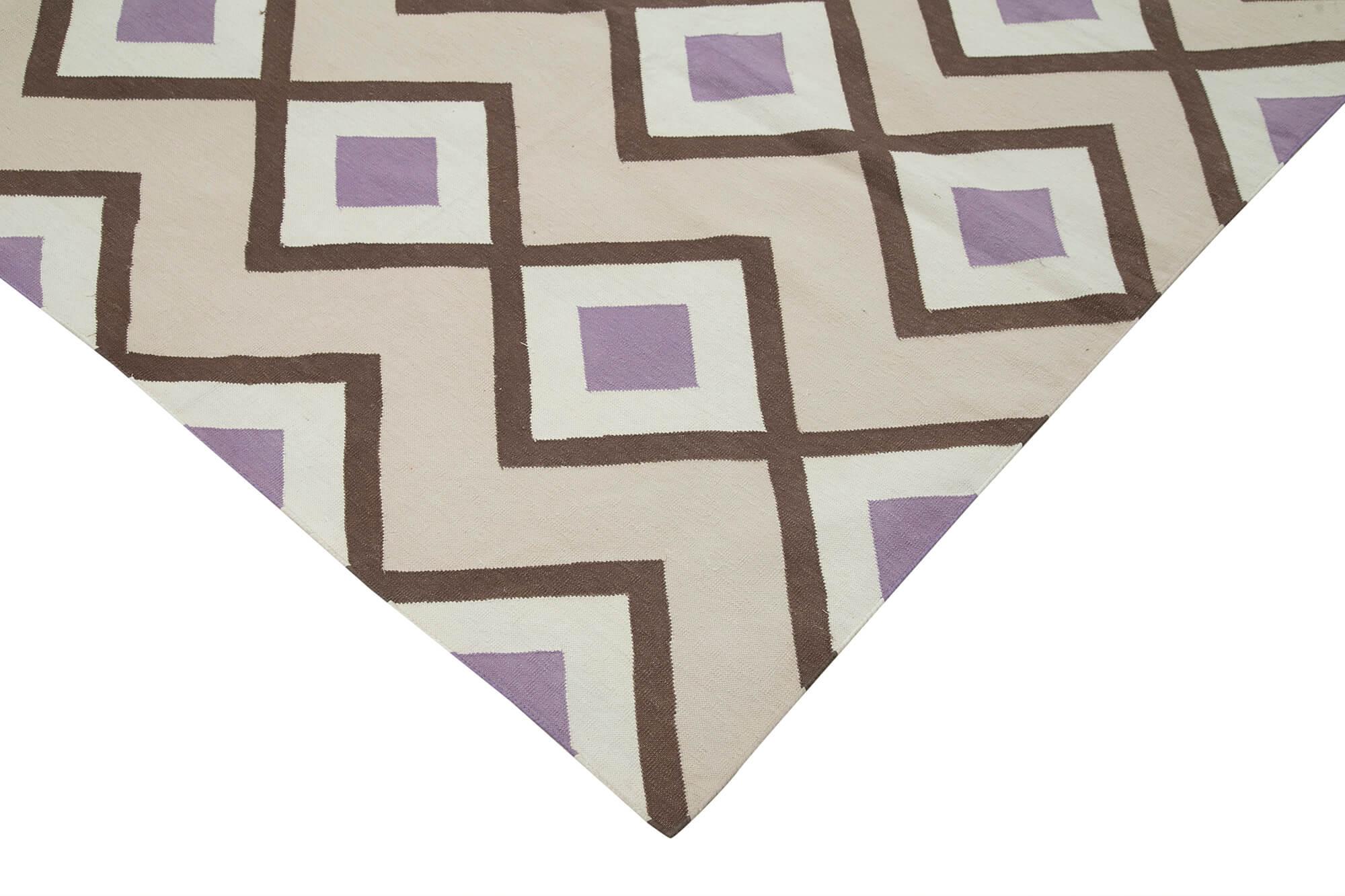 8 x 10 Beige Dhurrie Rug - 2956