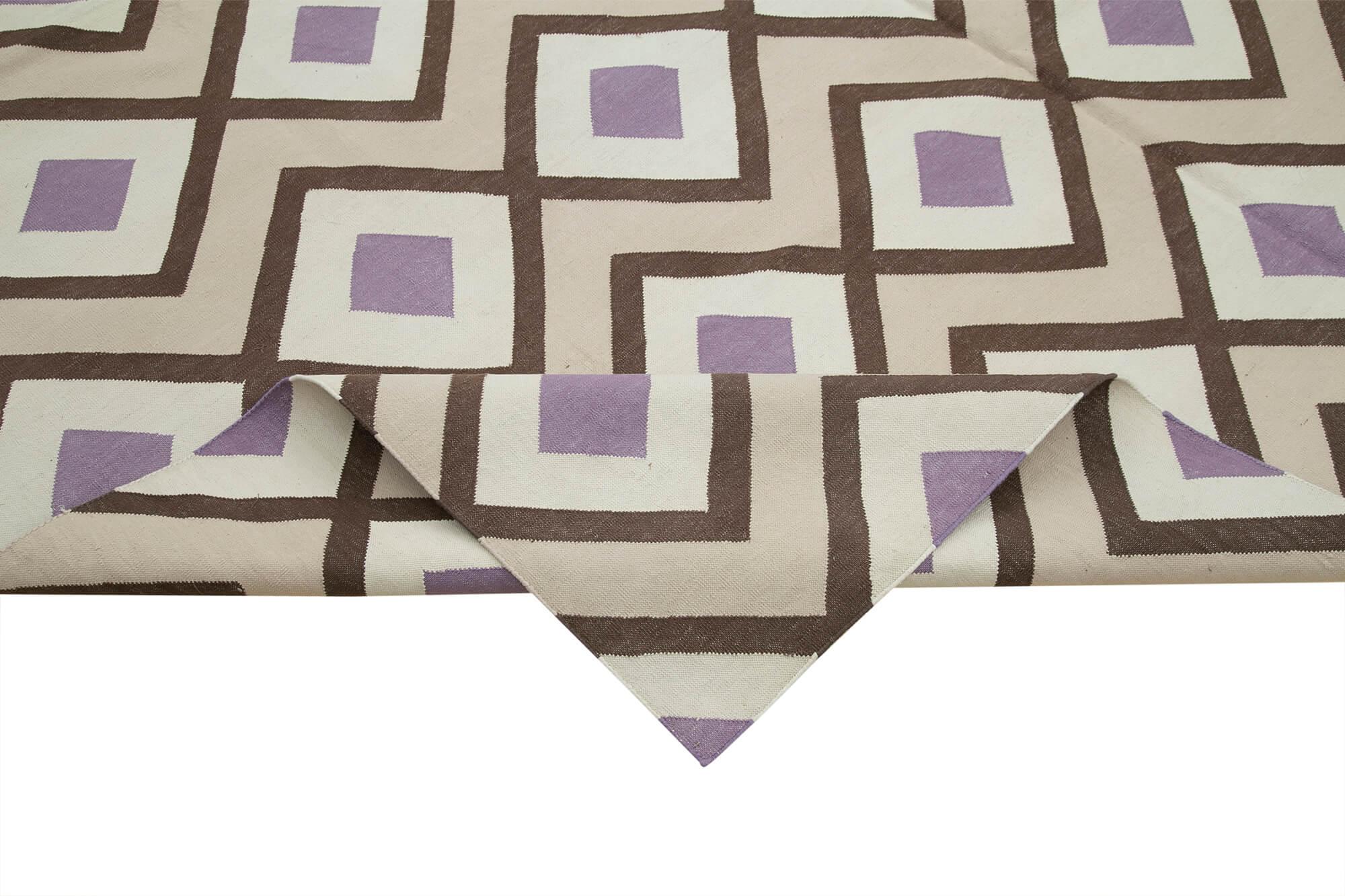 8 x 10 Beige Dhurrie Rug - 2956