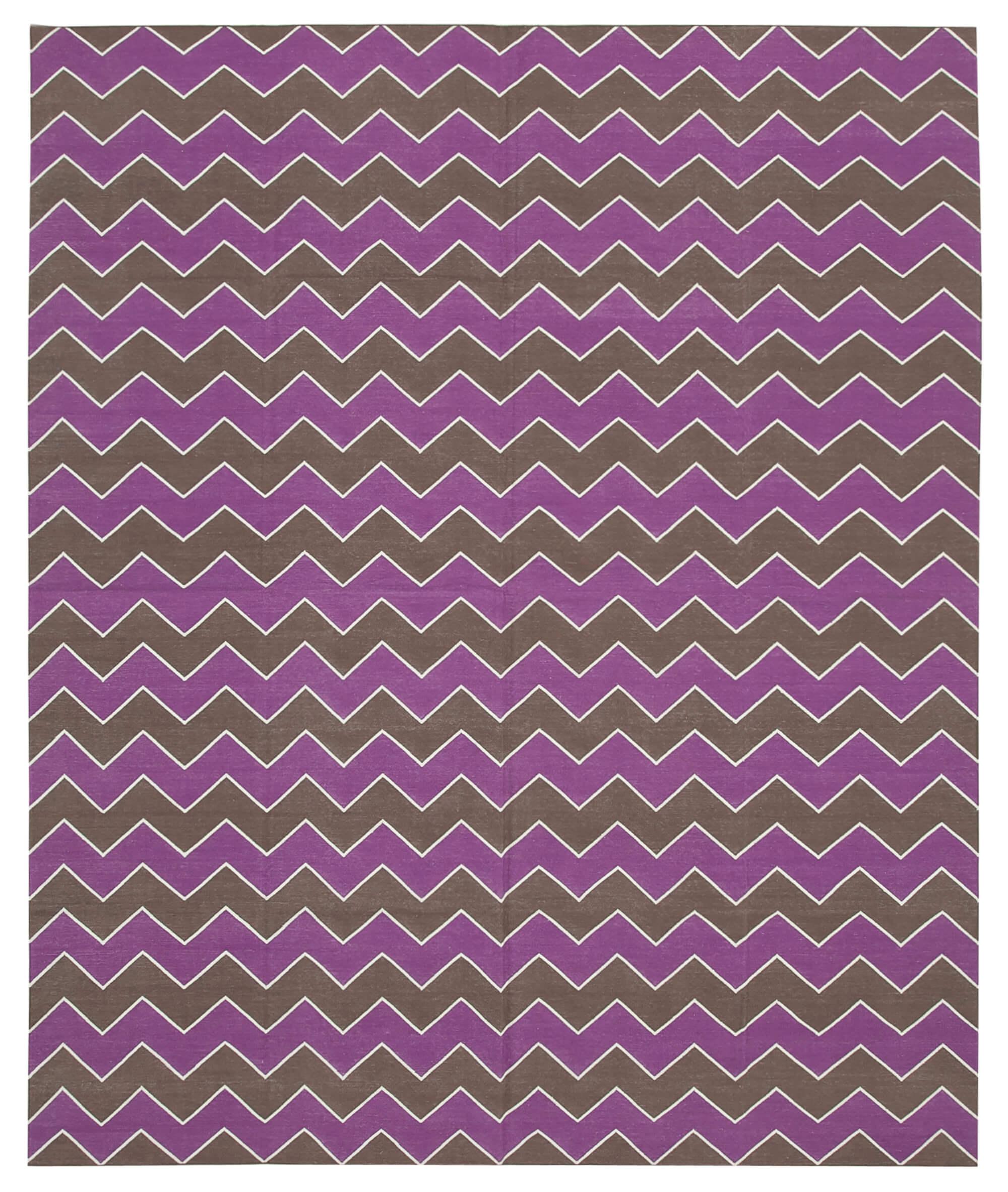 8 x 10 Purple Dhurrie Rug - 2957