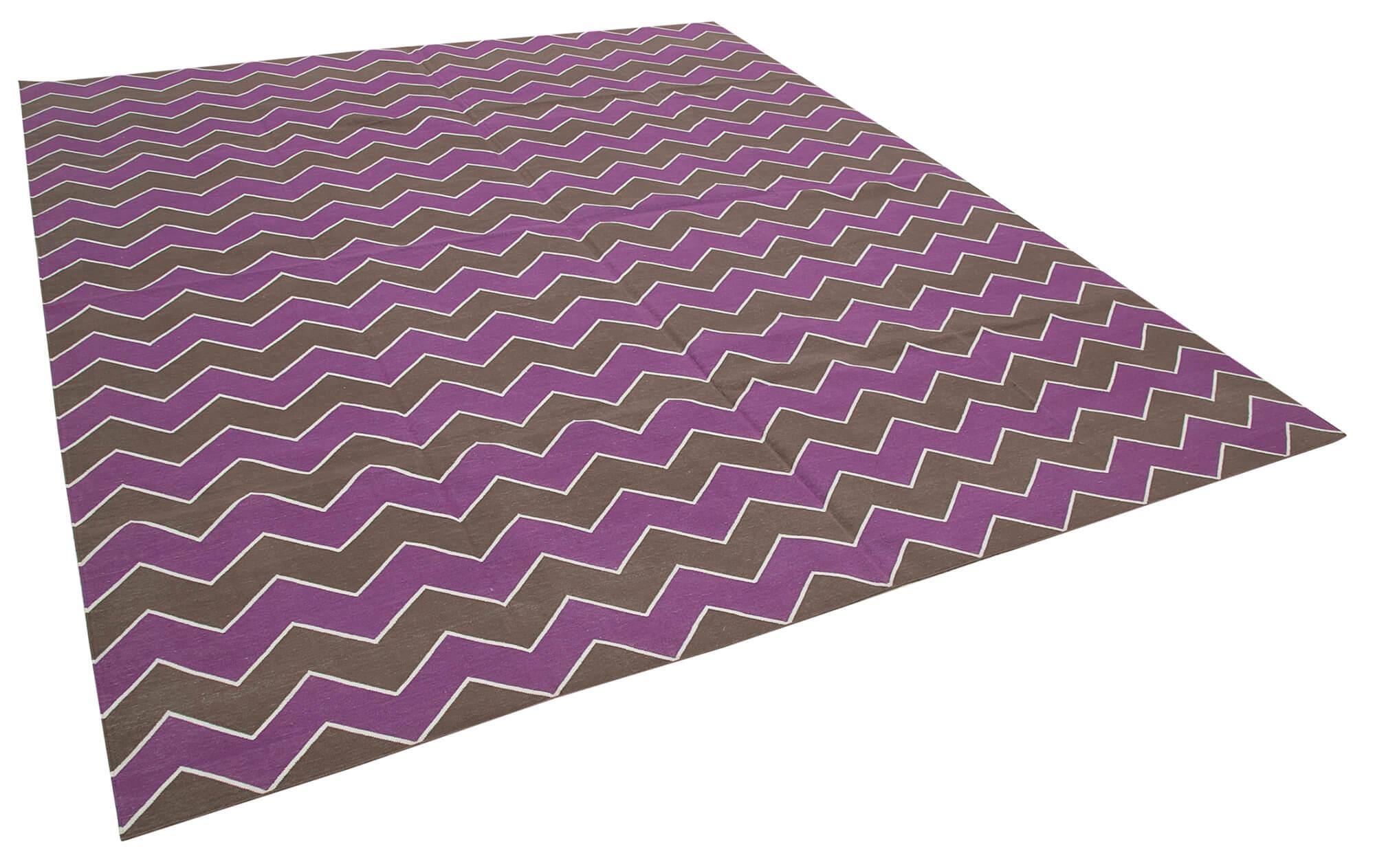 8 x 10 Purple Dhurrie Rug - 2957