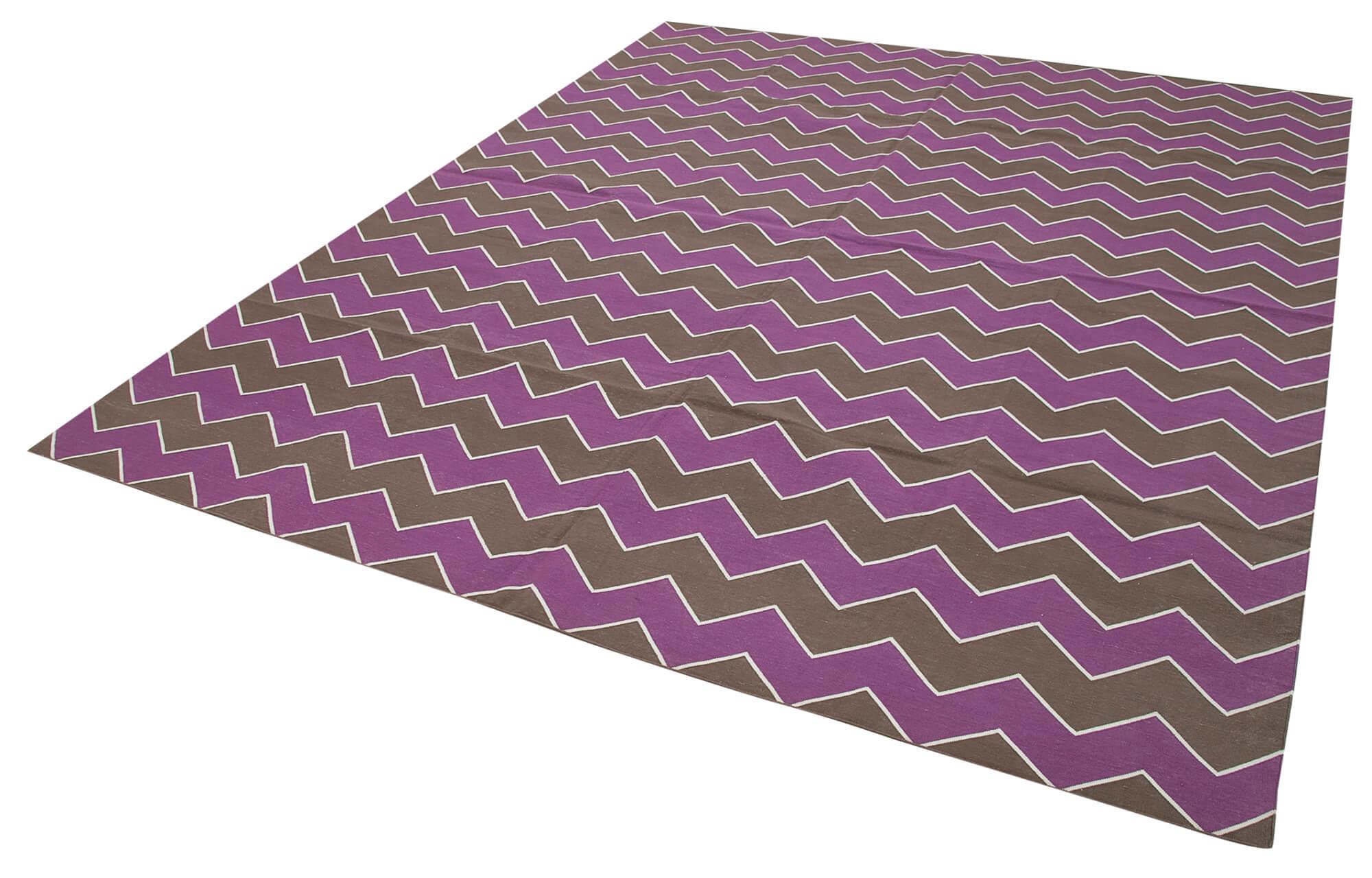 8 x 10 Purple Dhurrie Rug - 2957