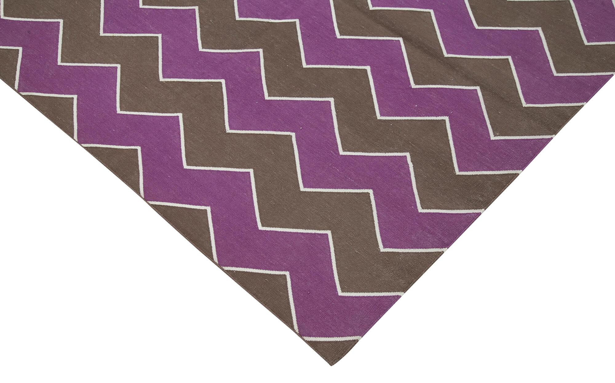 8 x 10 Purple Dhurrie Rug - 2957