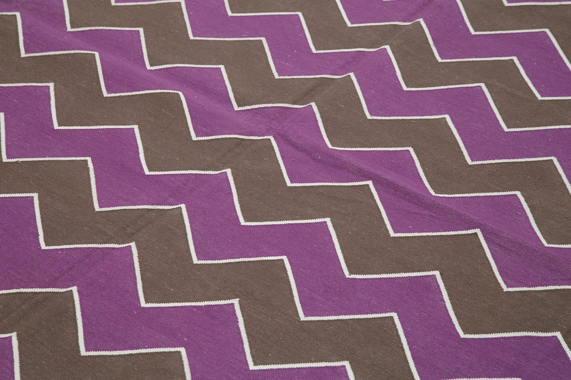 8 x 10 Purple Dhurrie Rug - 2957