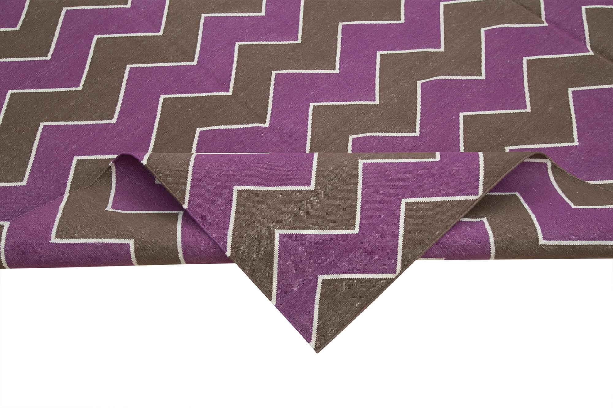 8 x 10 Purple Dhurrie Rug - 2957