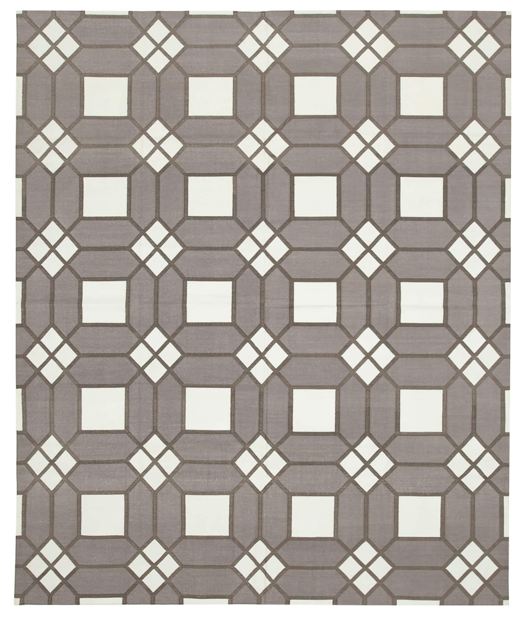 8 x 10 Brown Dhurrie Rug - 2959