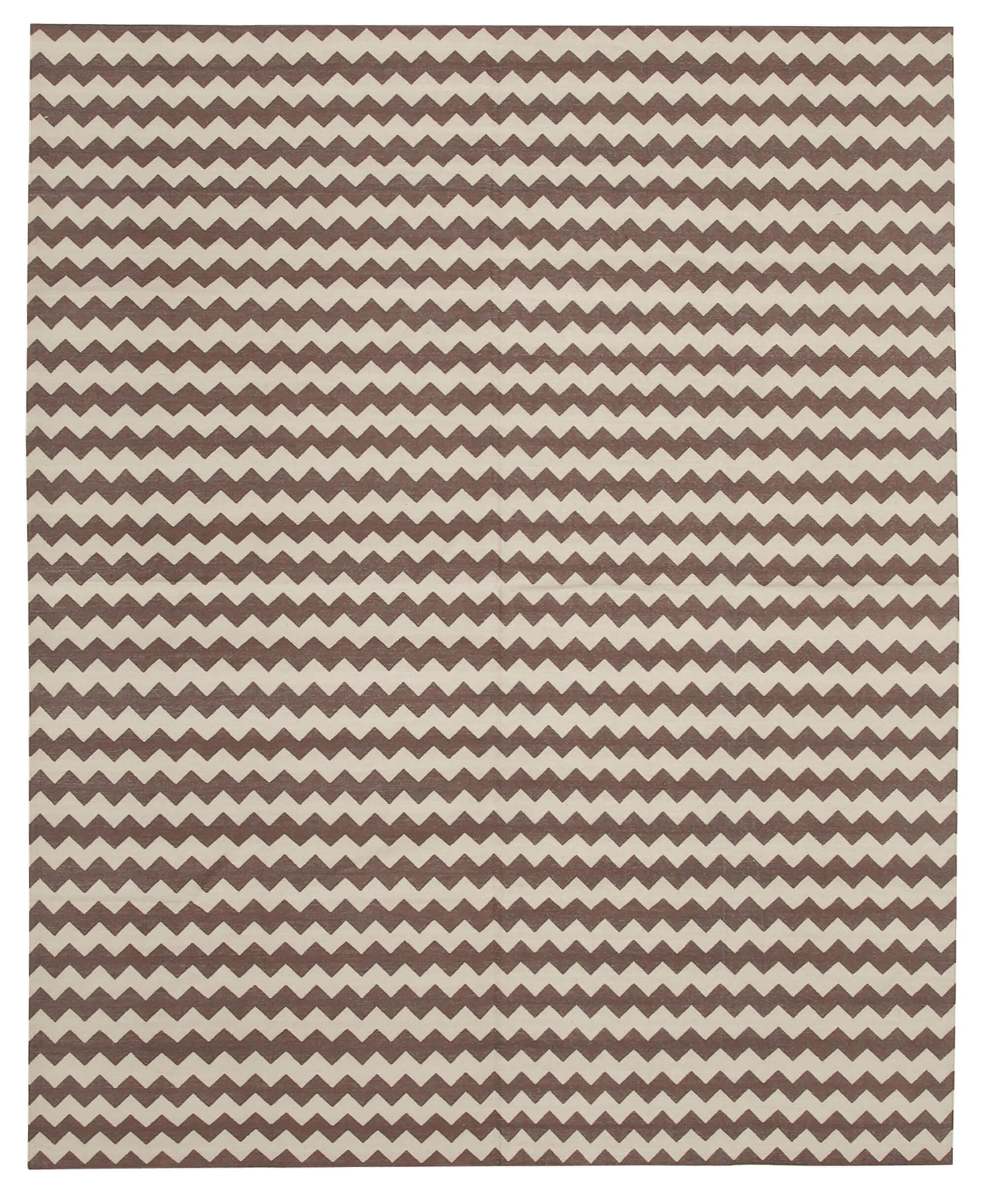 8 x 10 Brown Dhurrie Rug - 2960