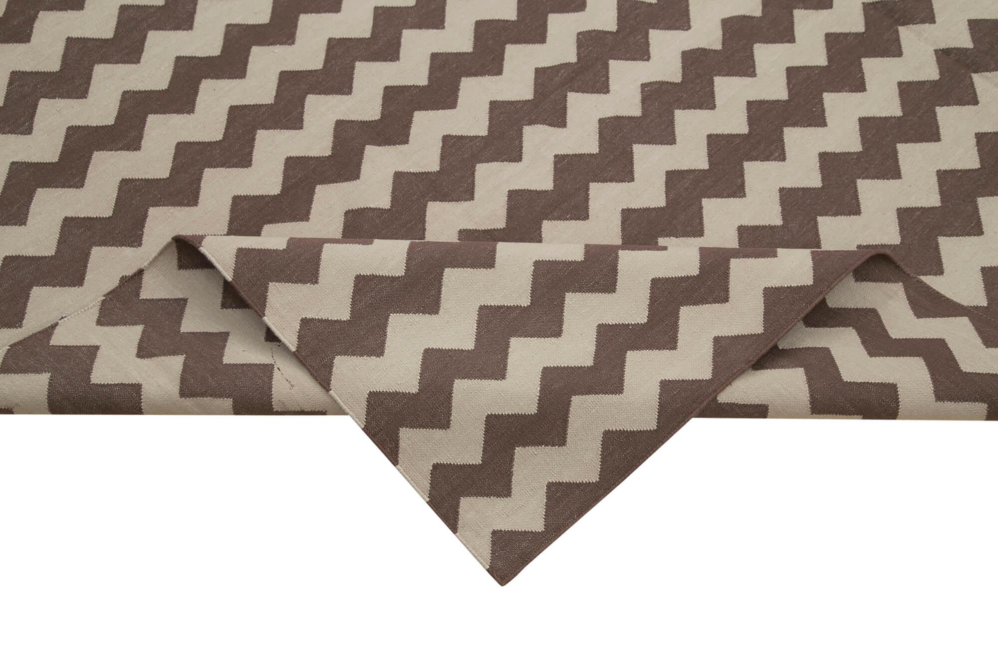 8 x 10 Brown Dhurrie Rug - 2960