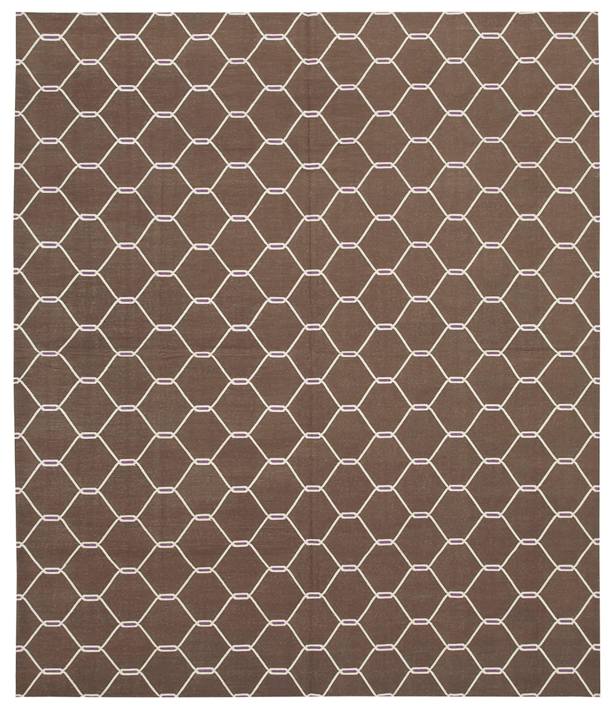 8 x 10 Brown Dhurrie Rug - 2965