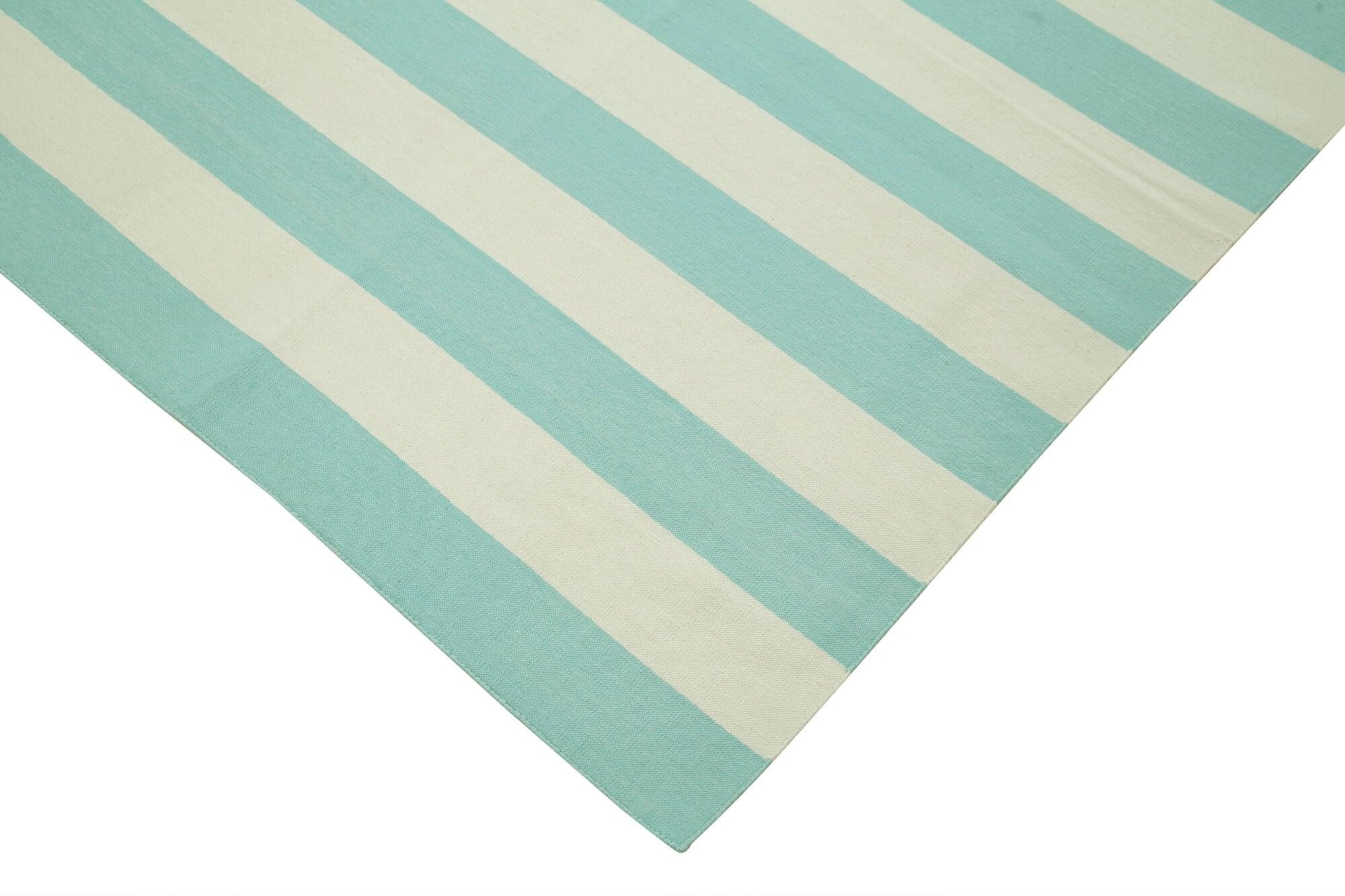 8 x 10 Turquoise Dhurrie Rug - 2966