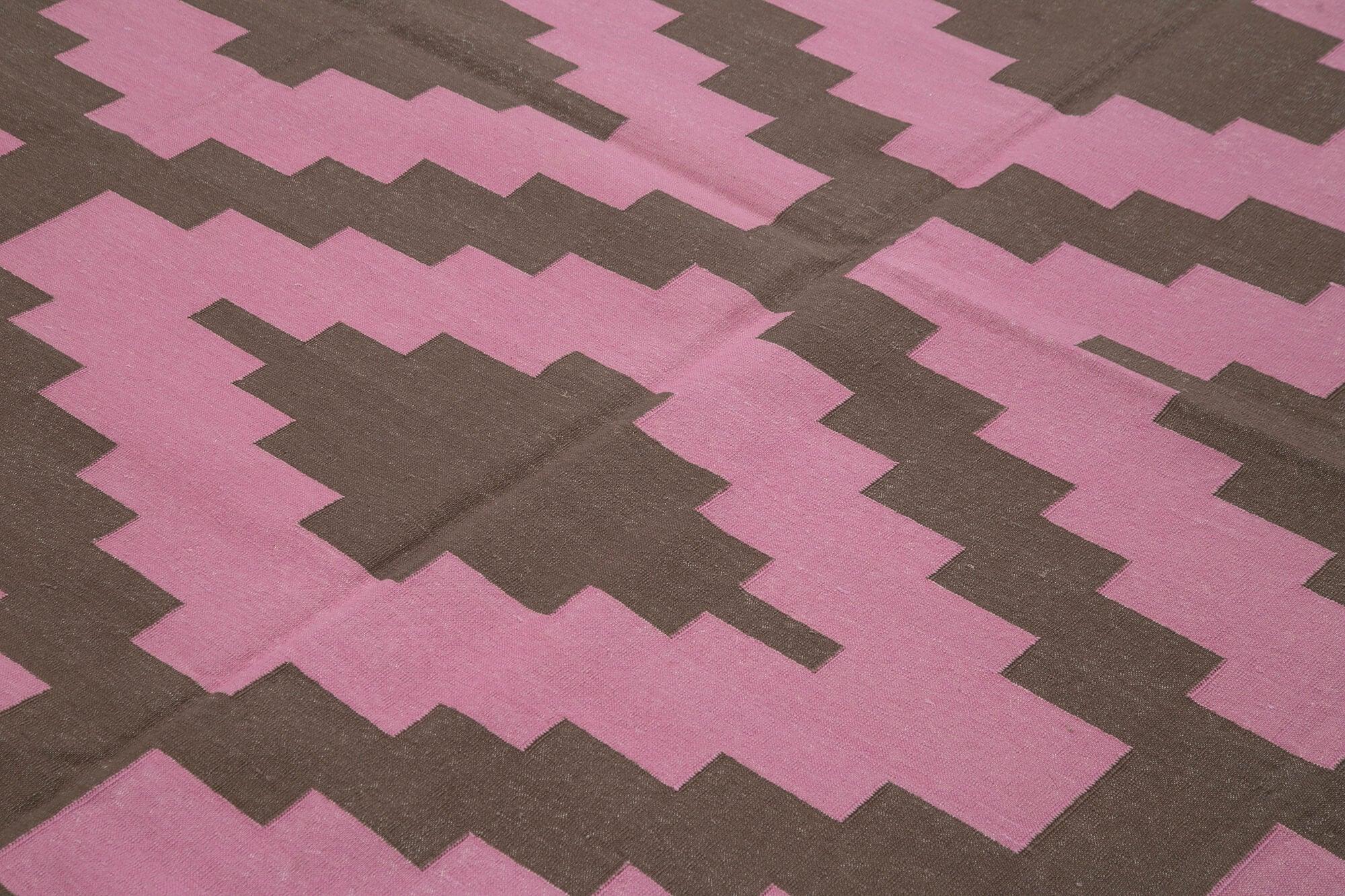 8 x 10 Pink Dhurrie Rug - 2971