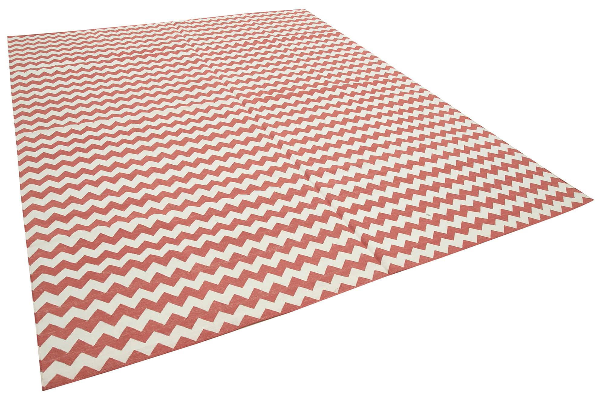 8 x 10 Red Dhurrie Rug - 2972