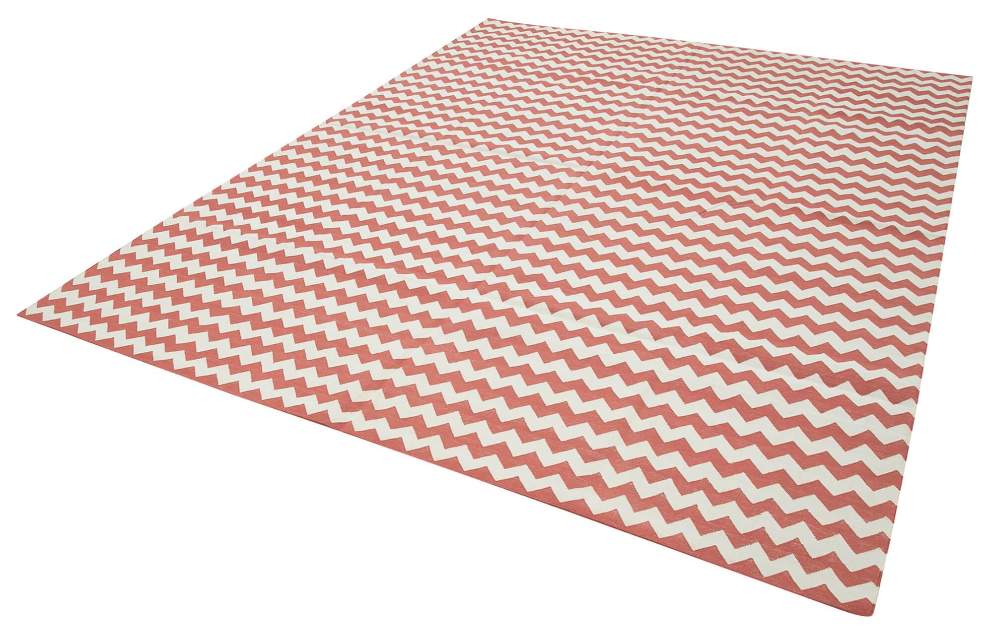 8 x 10 Red Dhurrie Rug - 2972