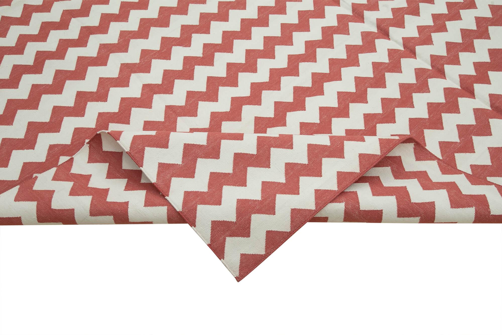 8 x 10 Red Dhurrie Rug - 2972