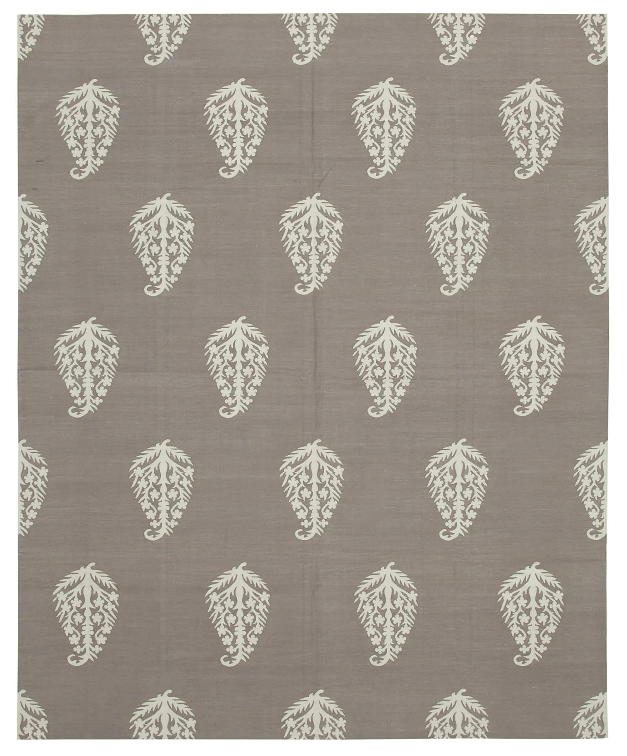 8 x 10 Grey Dhurrie Rug - 2975