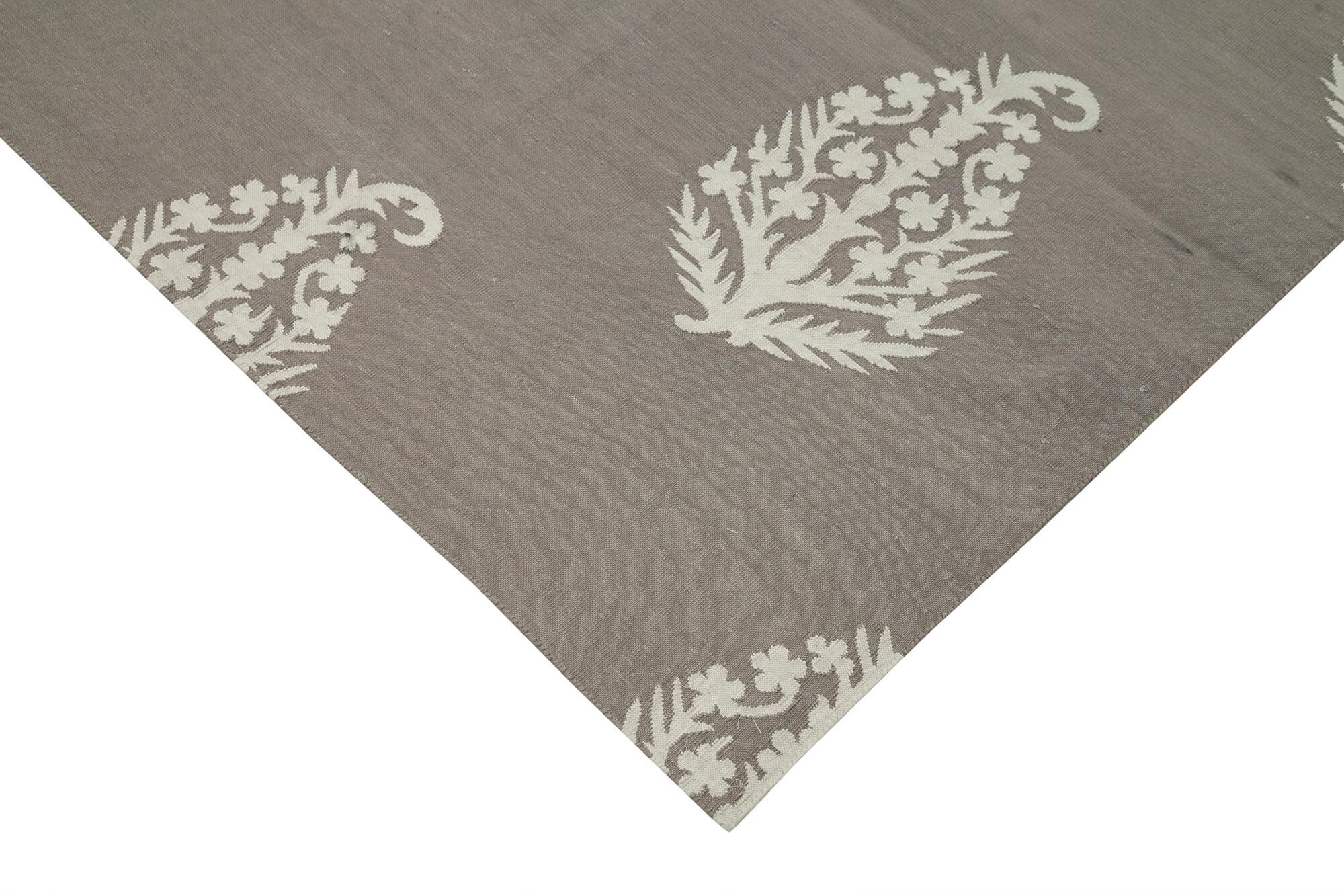 8 x 10 Grey Dhurrie Rug - 2975