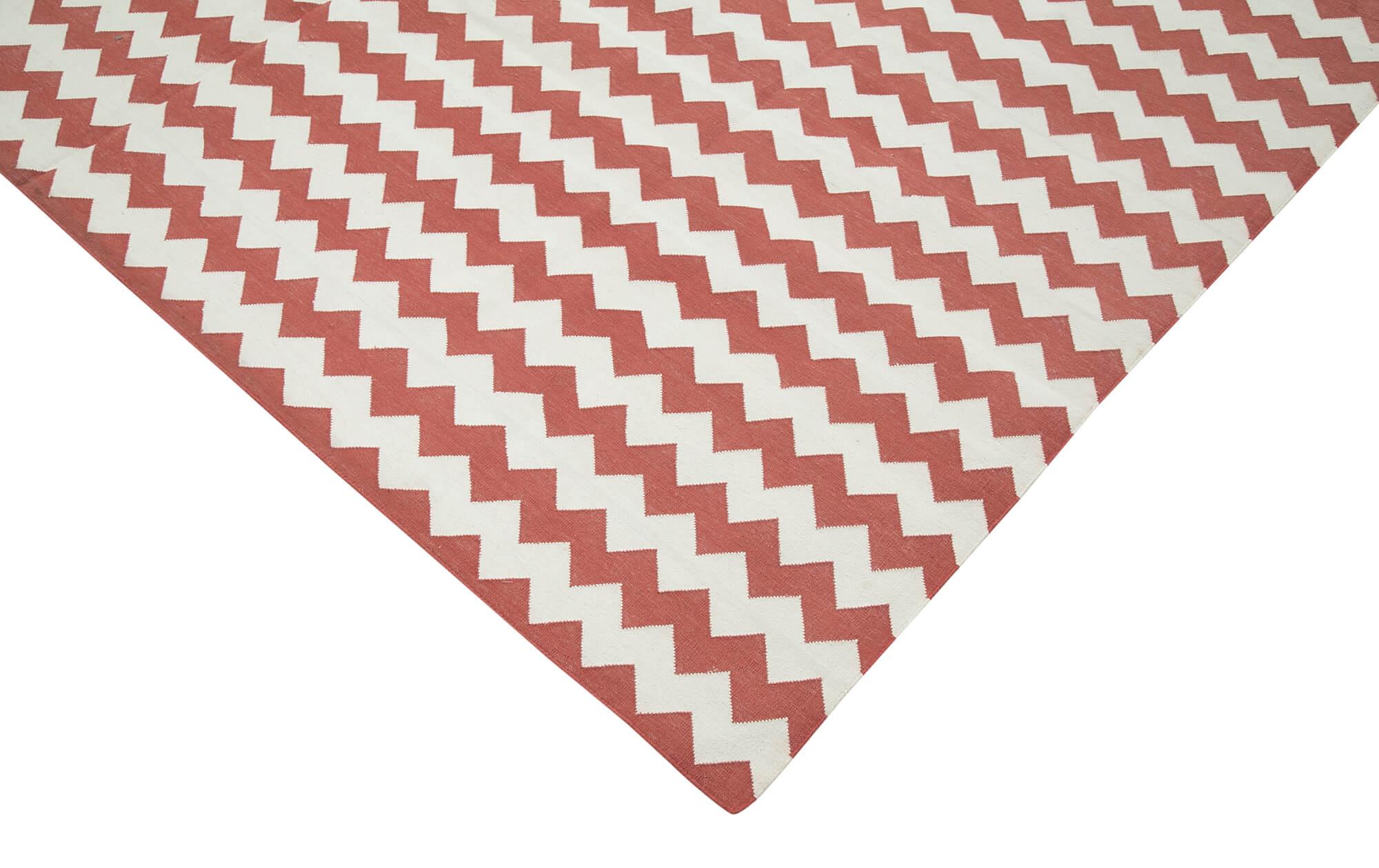 8 x 10 Red Dhurrie Rug - 2980