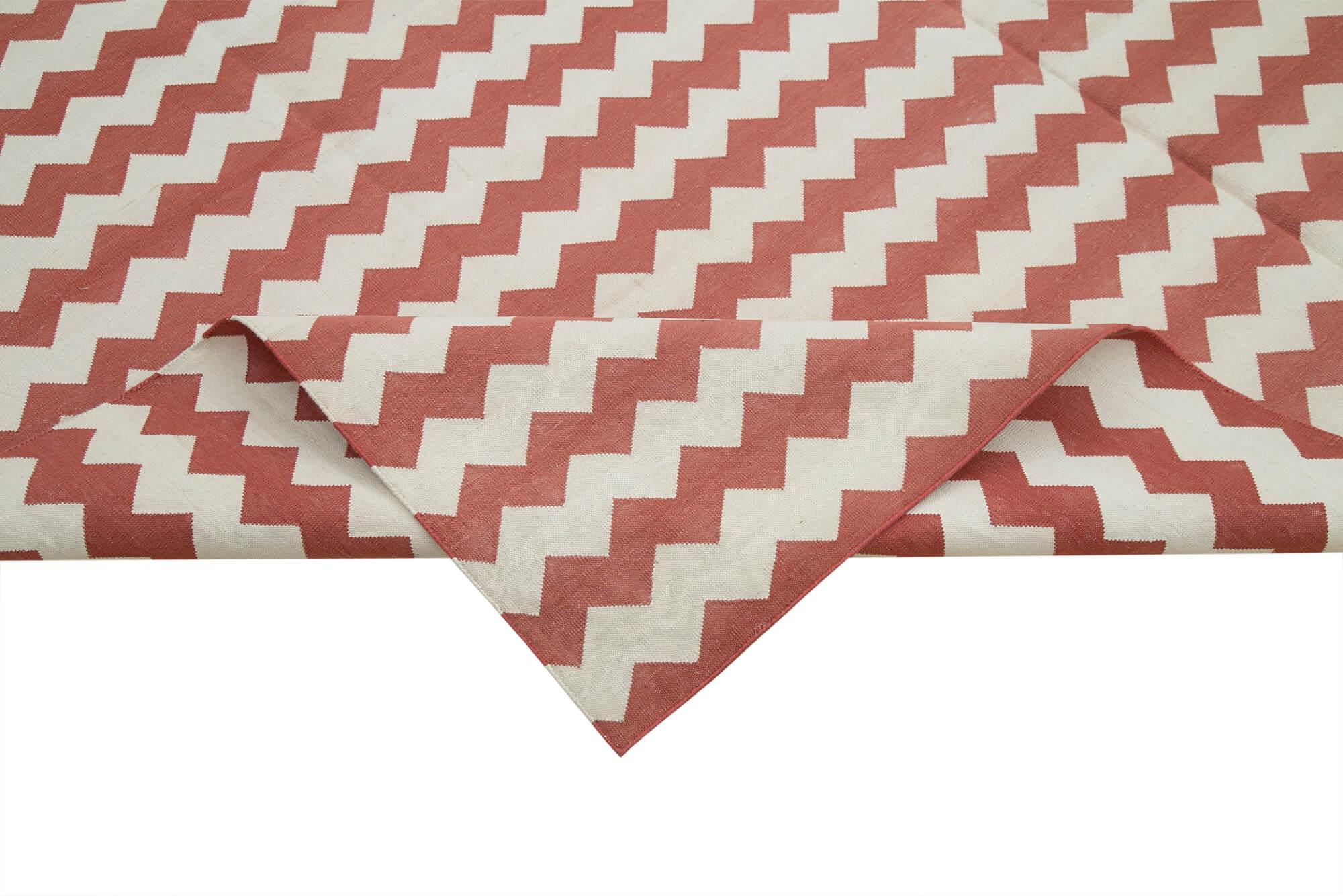 8 x 10 Red Dhurrie Rug - 2980