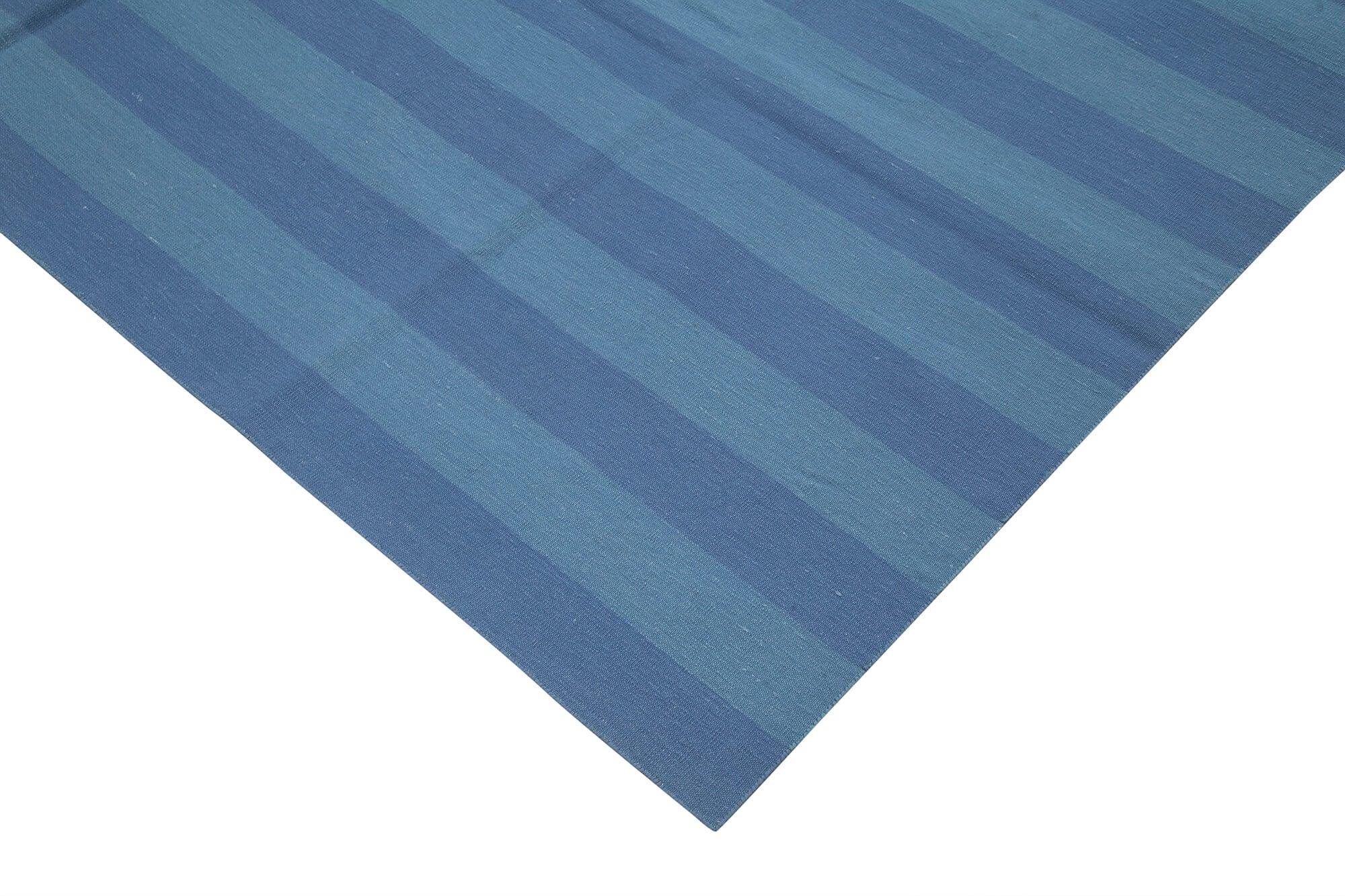 8 x 10 Blue Dhurrie Rug - 2981