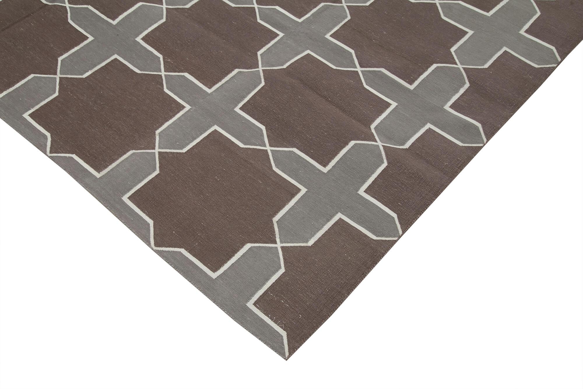 8 x 10 Brown Dhurrie Rug - 2986