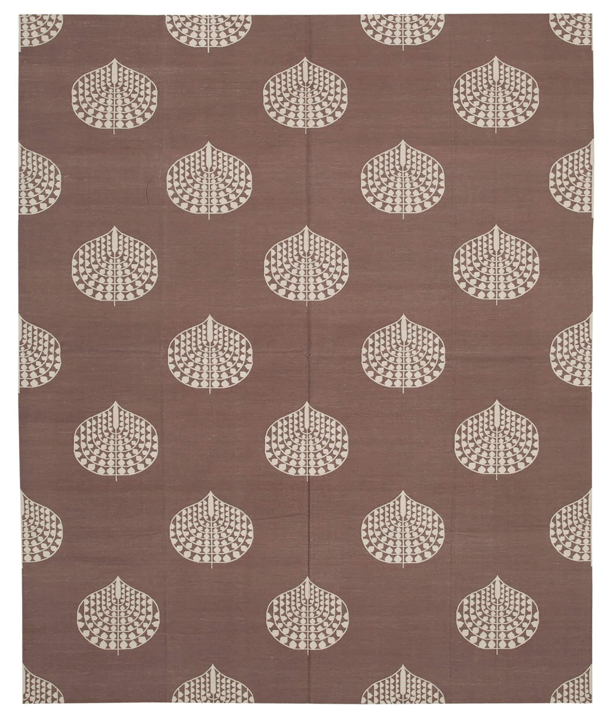 8 x 10 Brown Dhurrie Rug - 2990