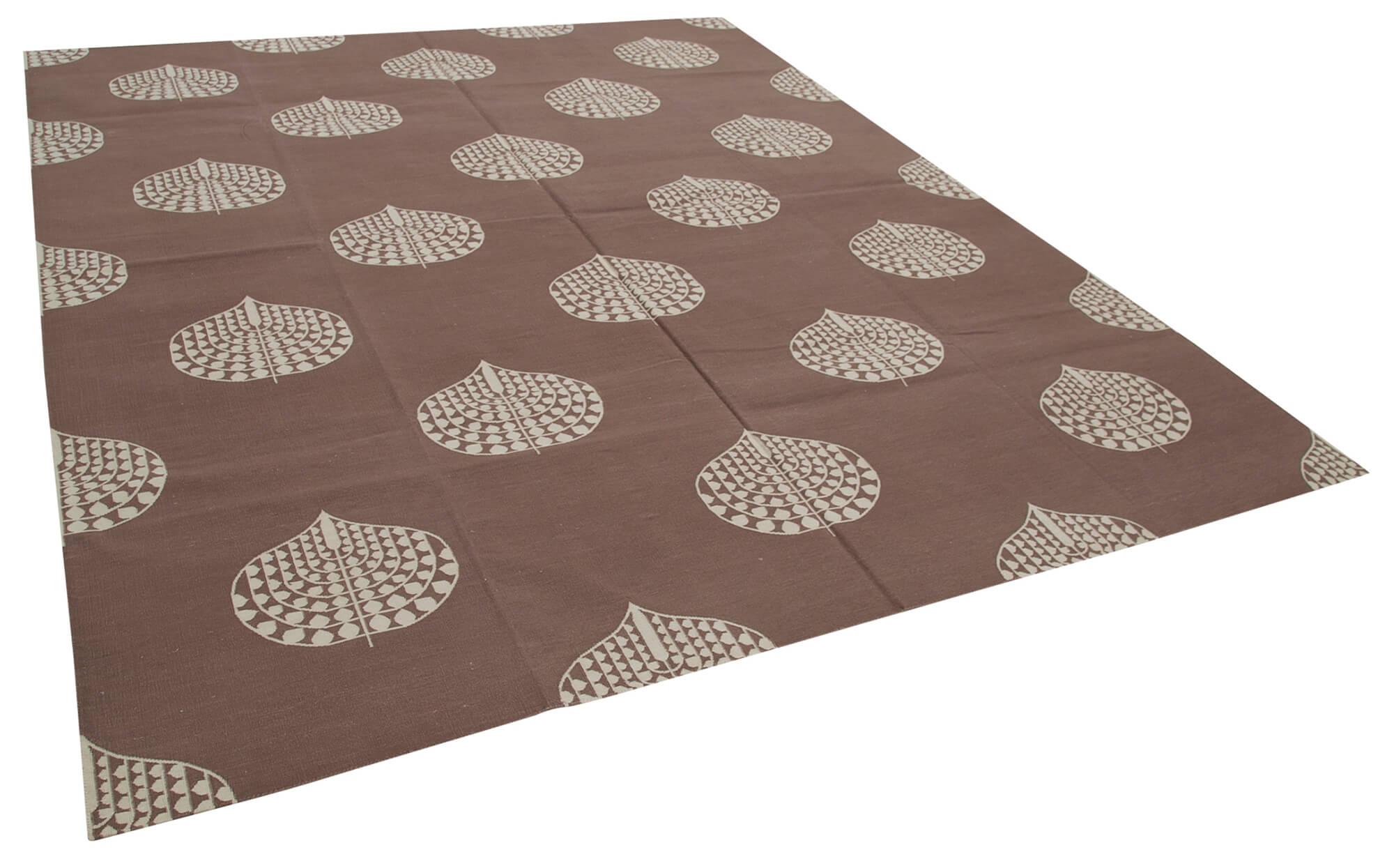 8 x 10 Brown Dhurrie Rug - 2990