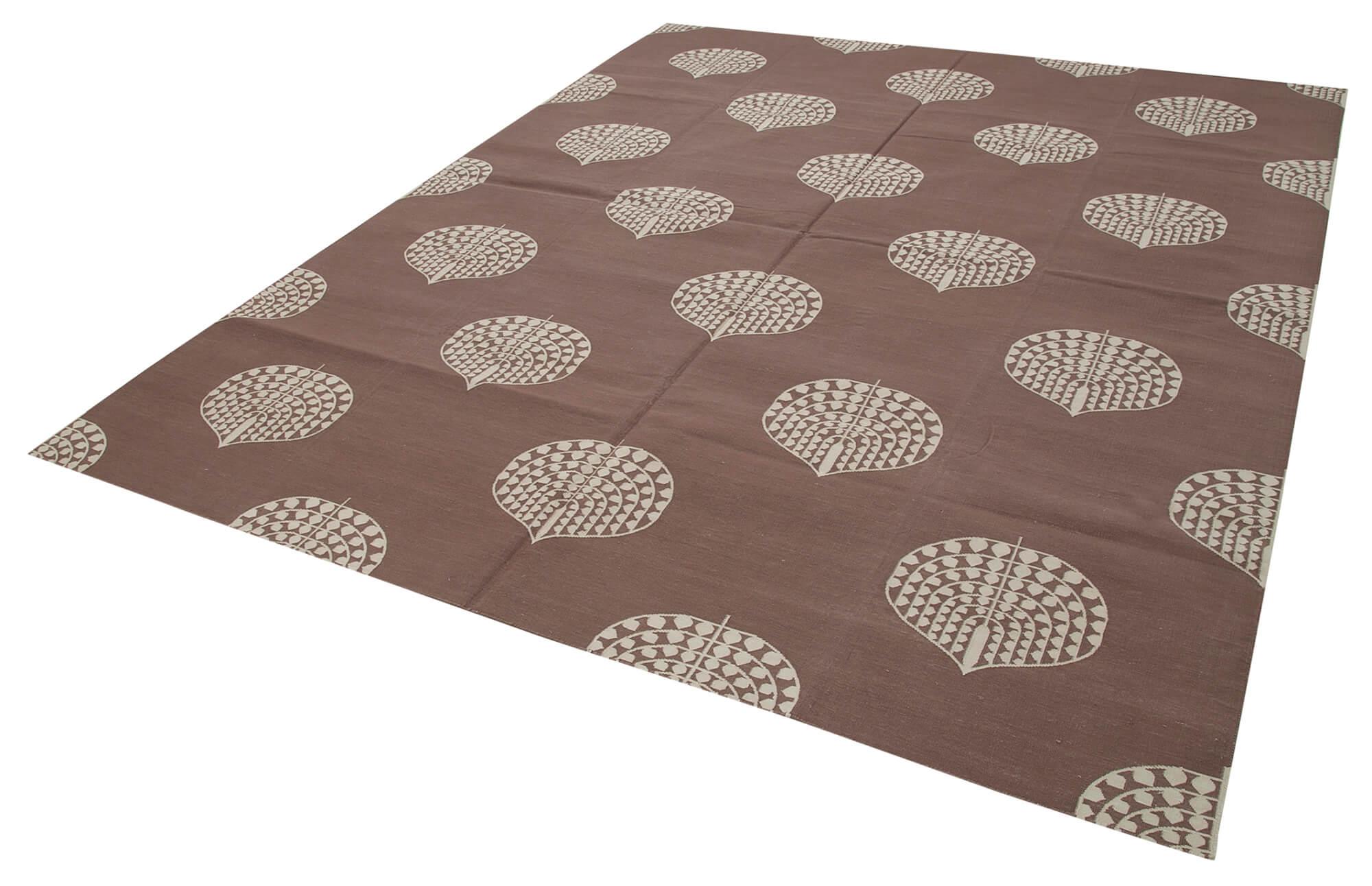 8 x 10 Brown Dhurrie Rug - 2990