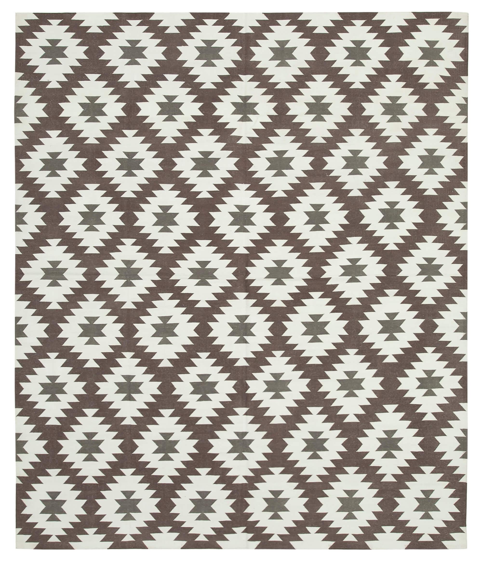 8 x 10 Brown Dhurrie Rug - 2993