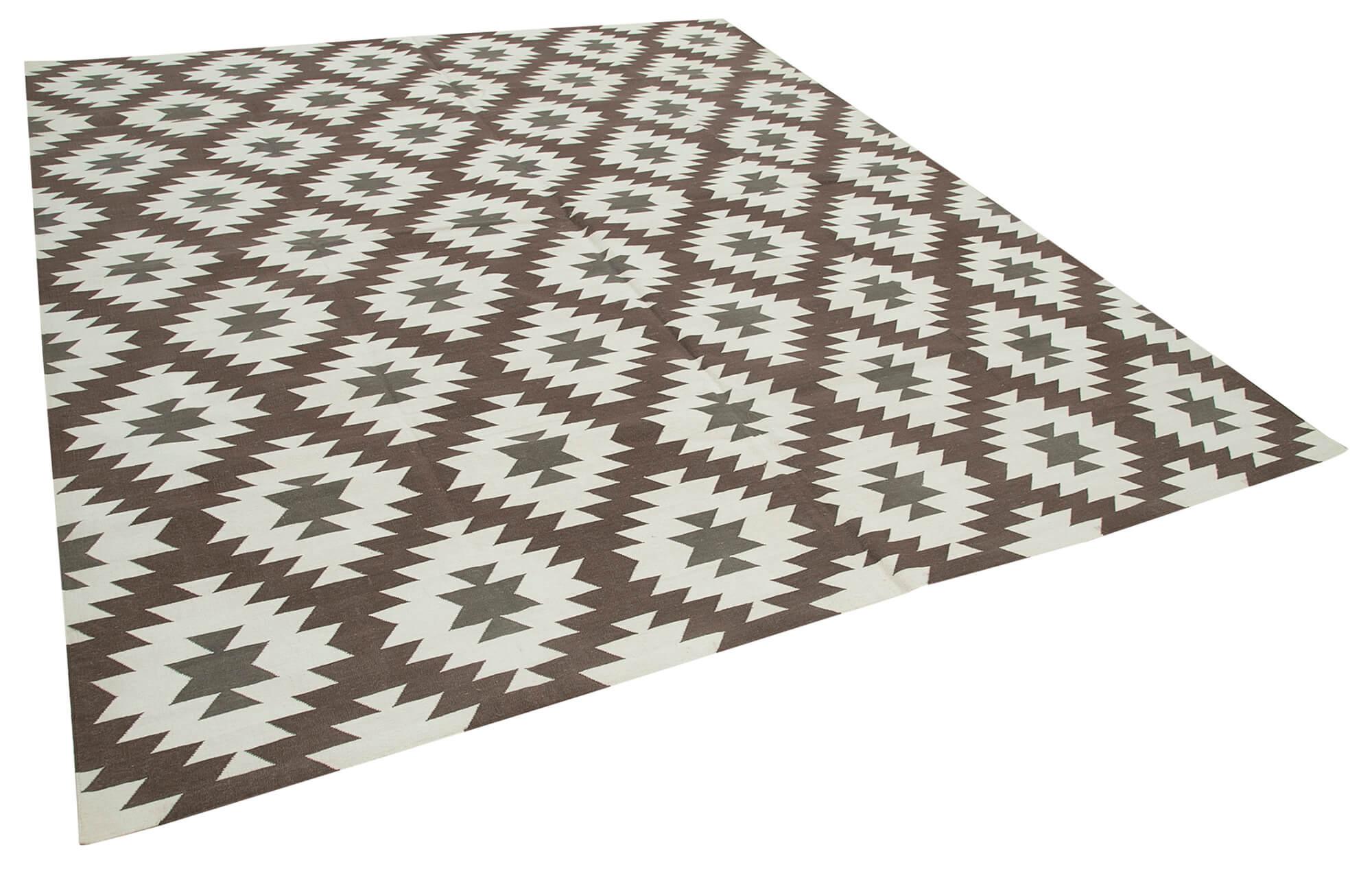 8 x 10 Brown Dhurrie Rug - 2993