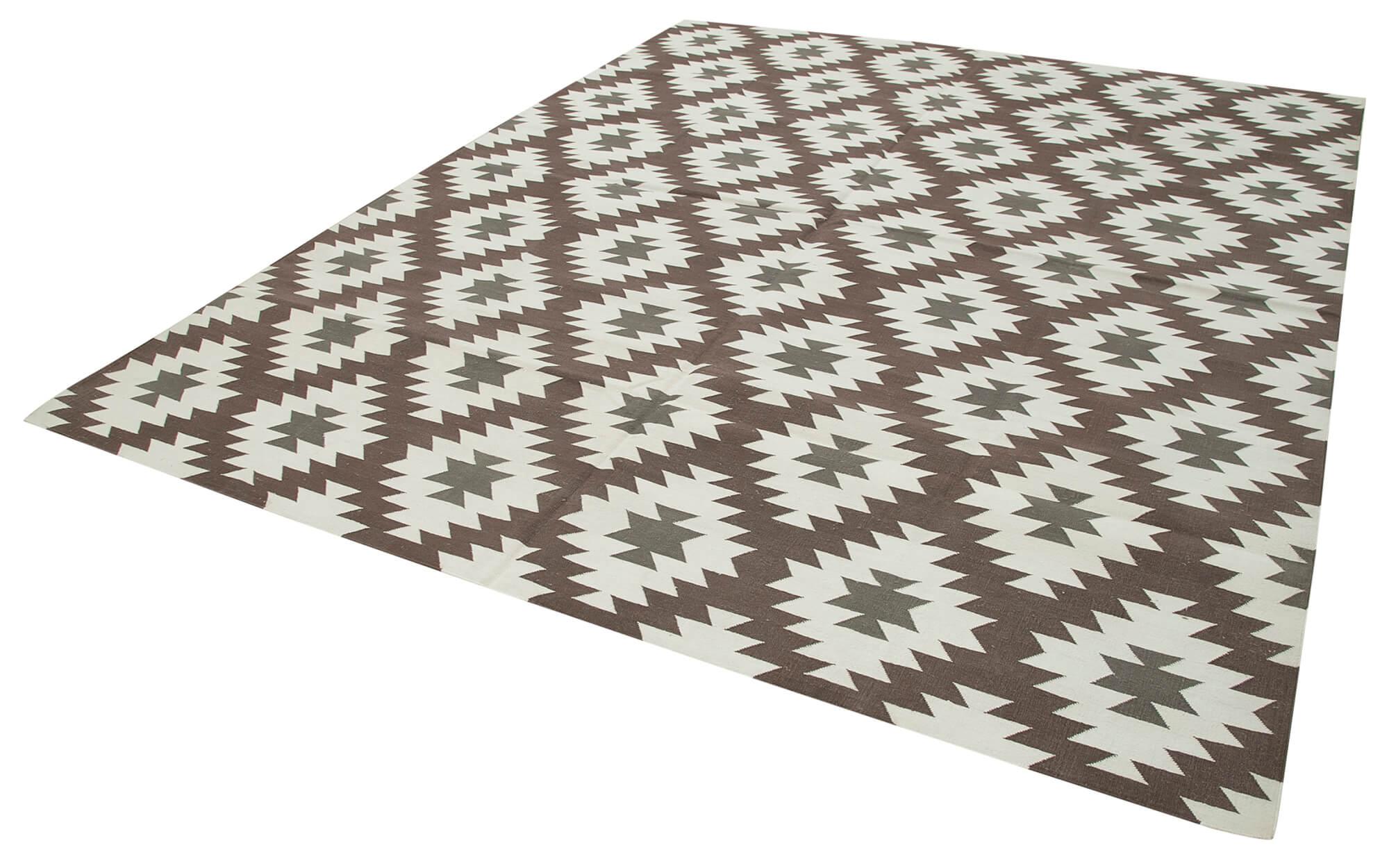 8 x 10 Brown Dhurrie Rug - 2993