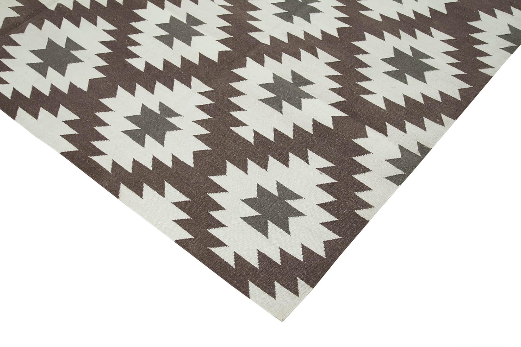 8 x 10 Brown Dhurrie Rug - 2993