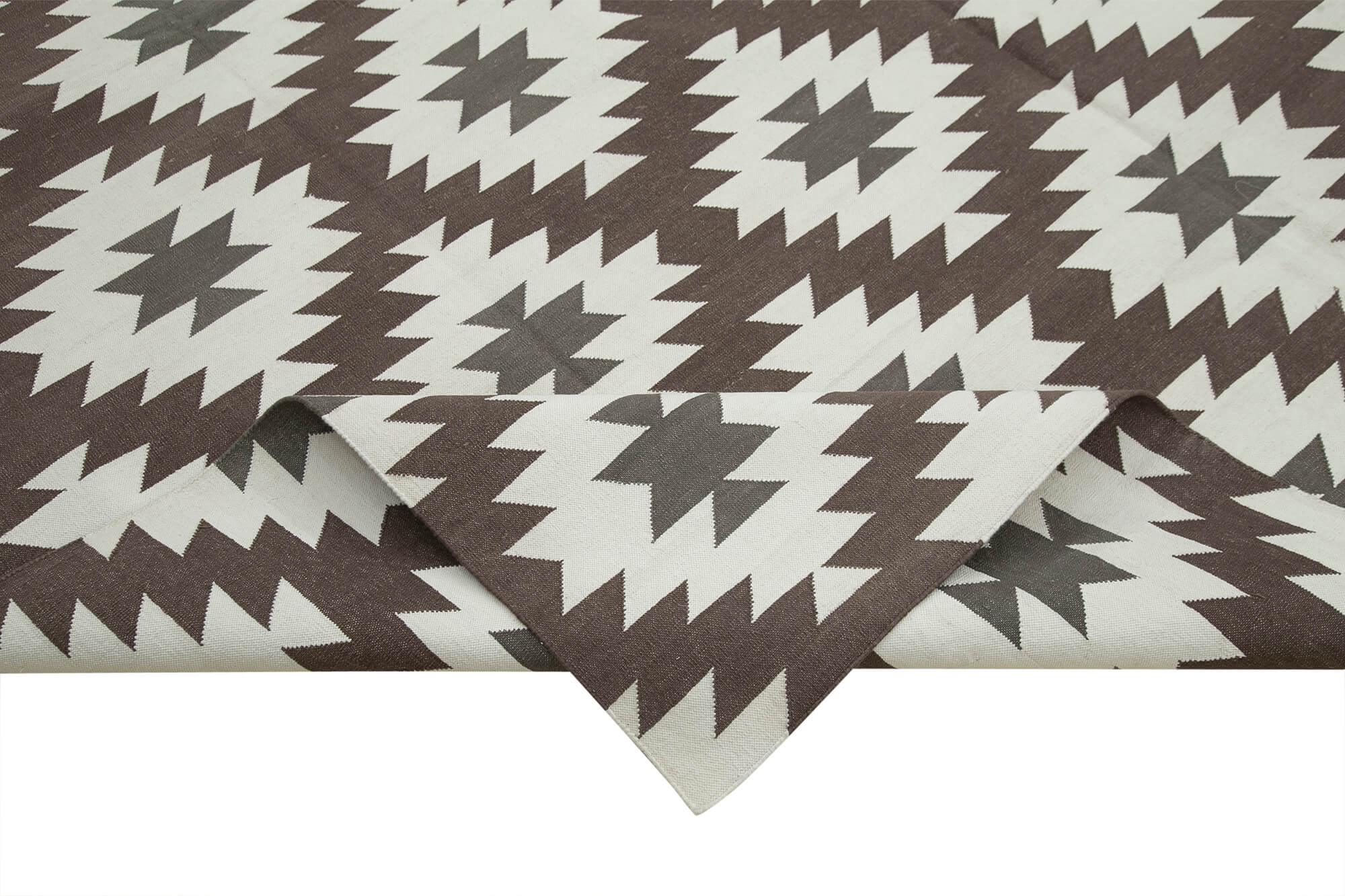 8 x 10 Brown Dhurrie Rug - 2993