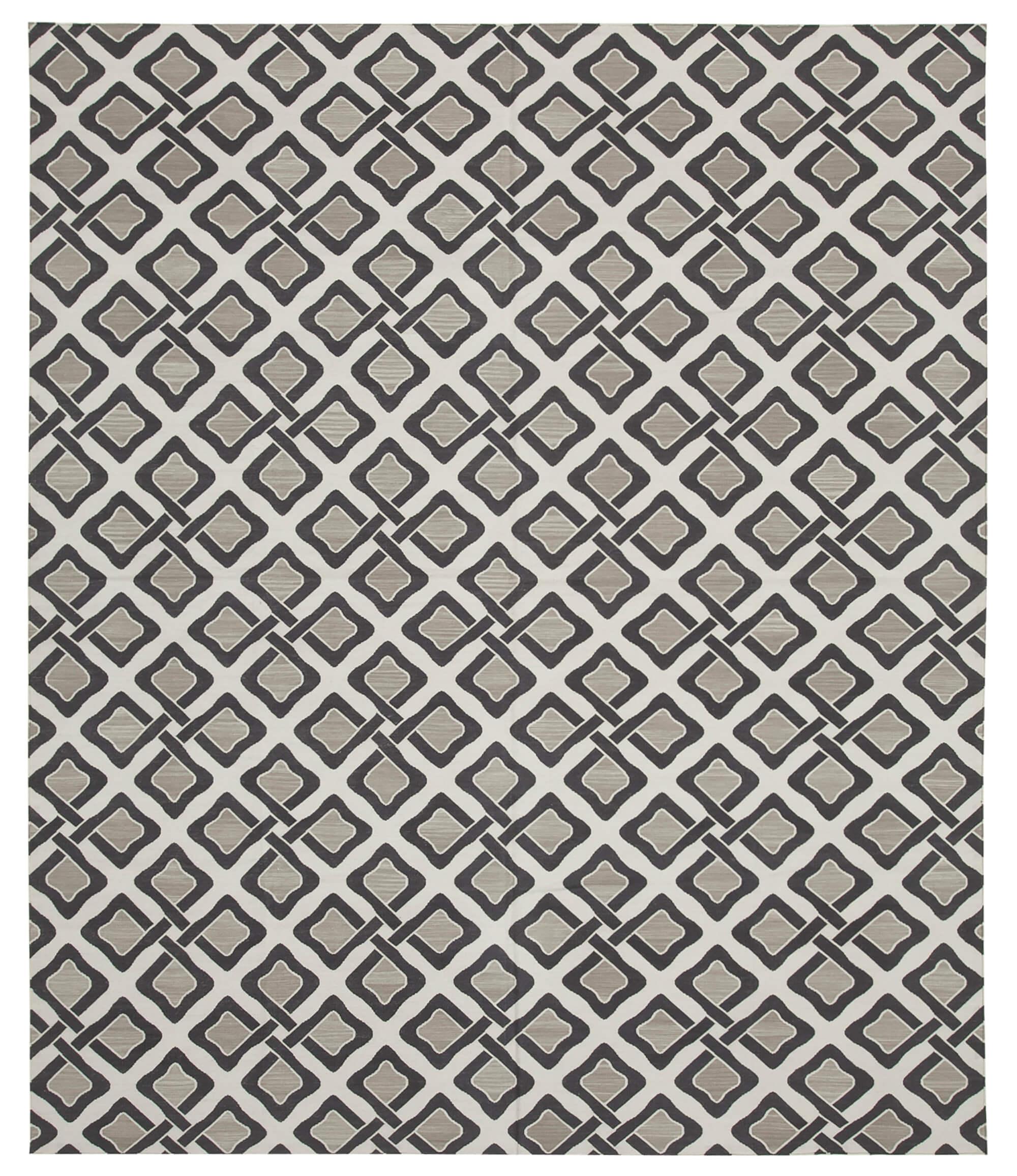 8 x 10 Grey Dhurrie Rug - 2994