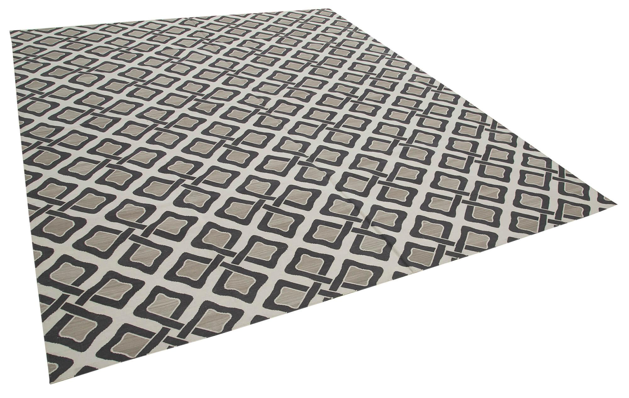 8 x 10 Grey Dhurrie Rug - 2994