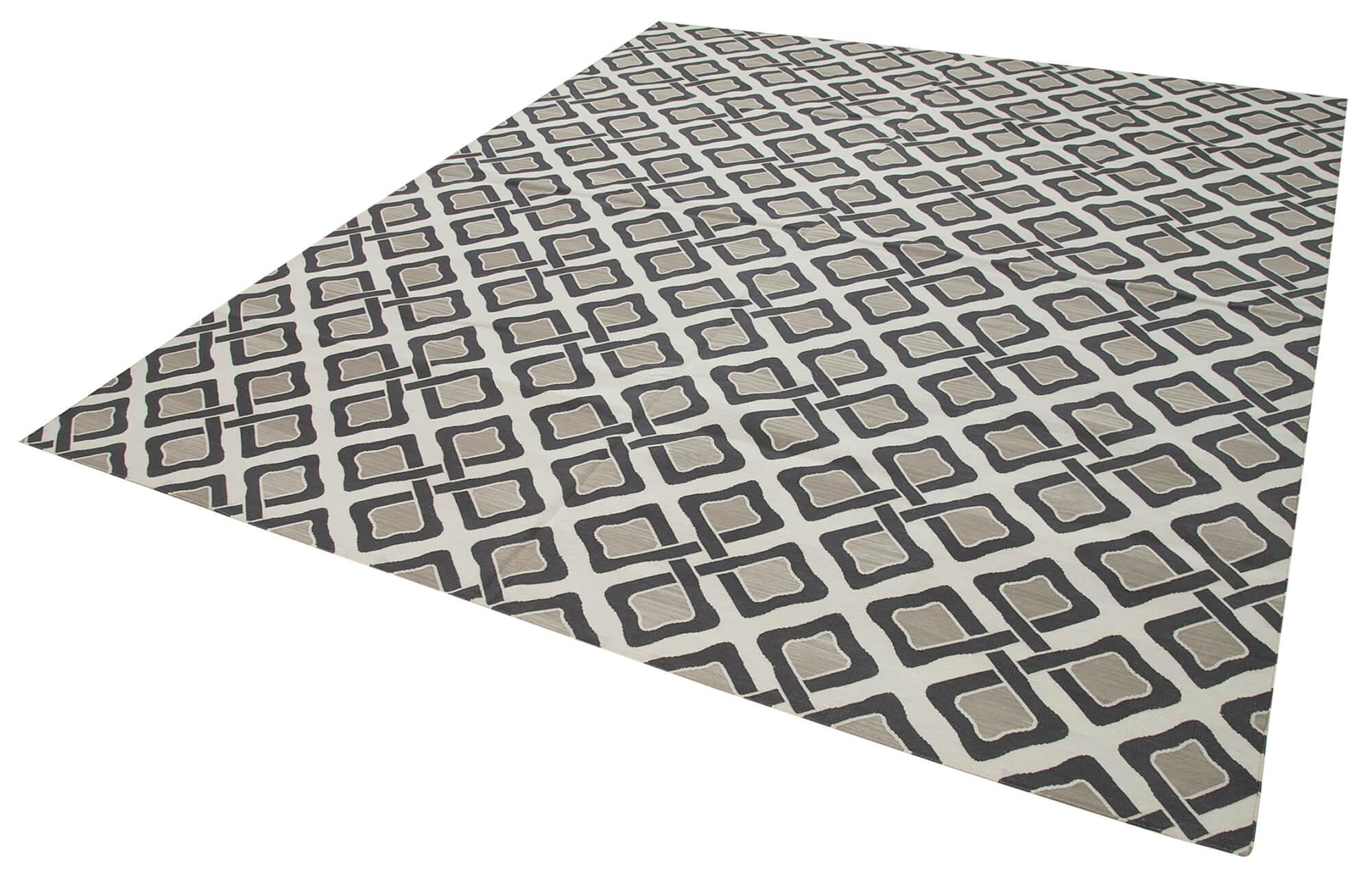 8 x 10 Grey Dhurrie Rug - 2994