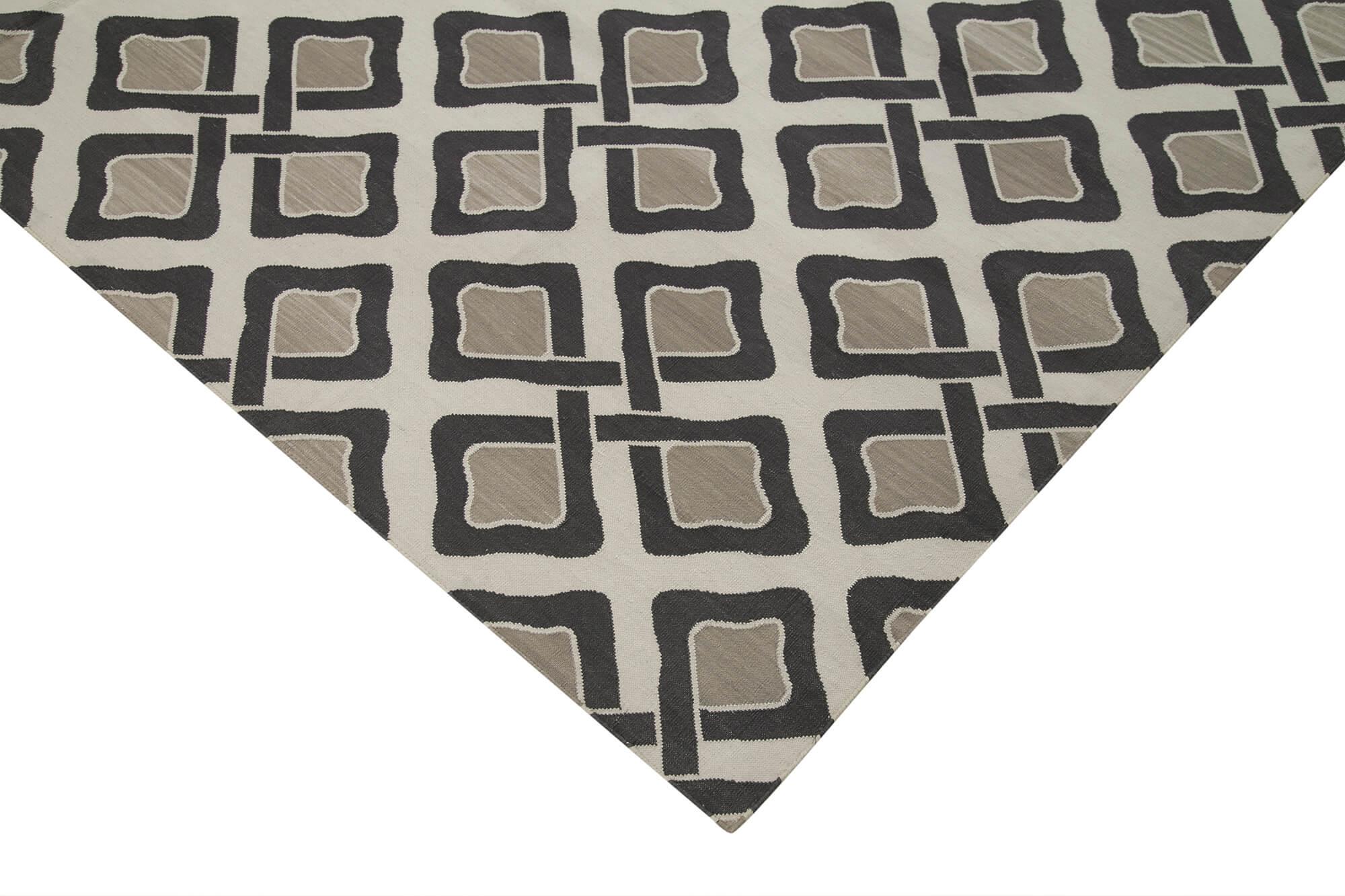 8 x 10 Grey Dhurrie Rug - 2994