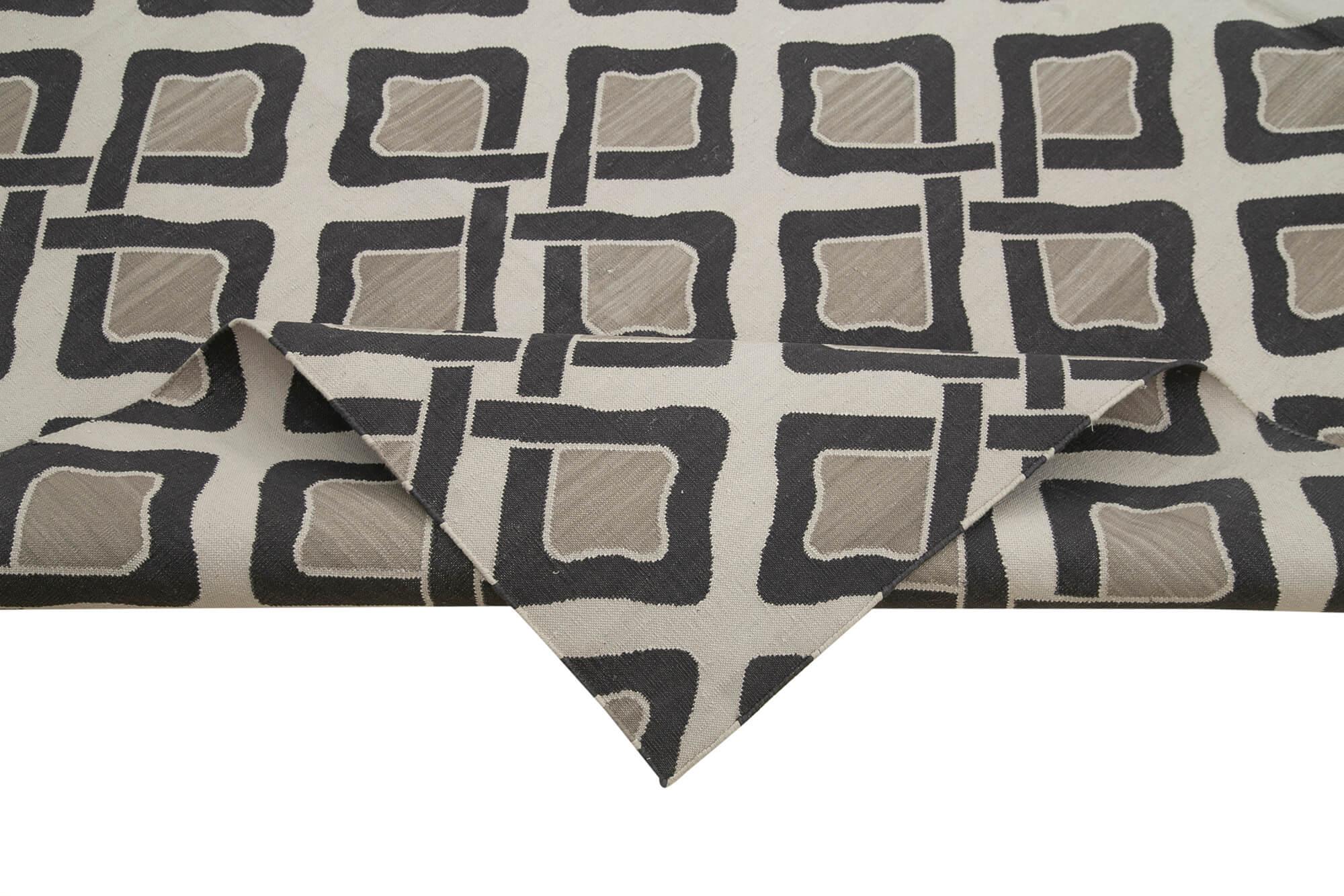 8 x 10 Grey Dhurrie Rug - 2994