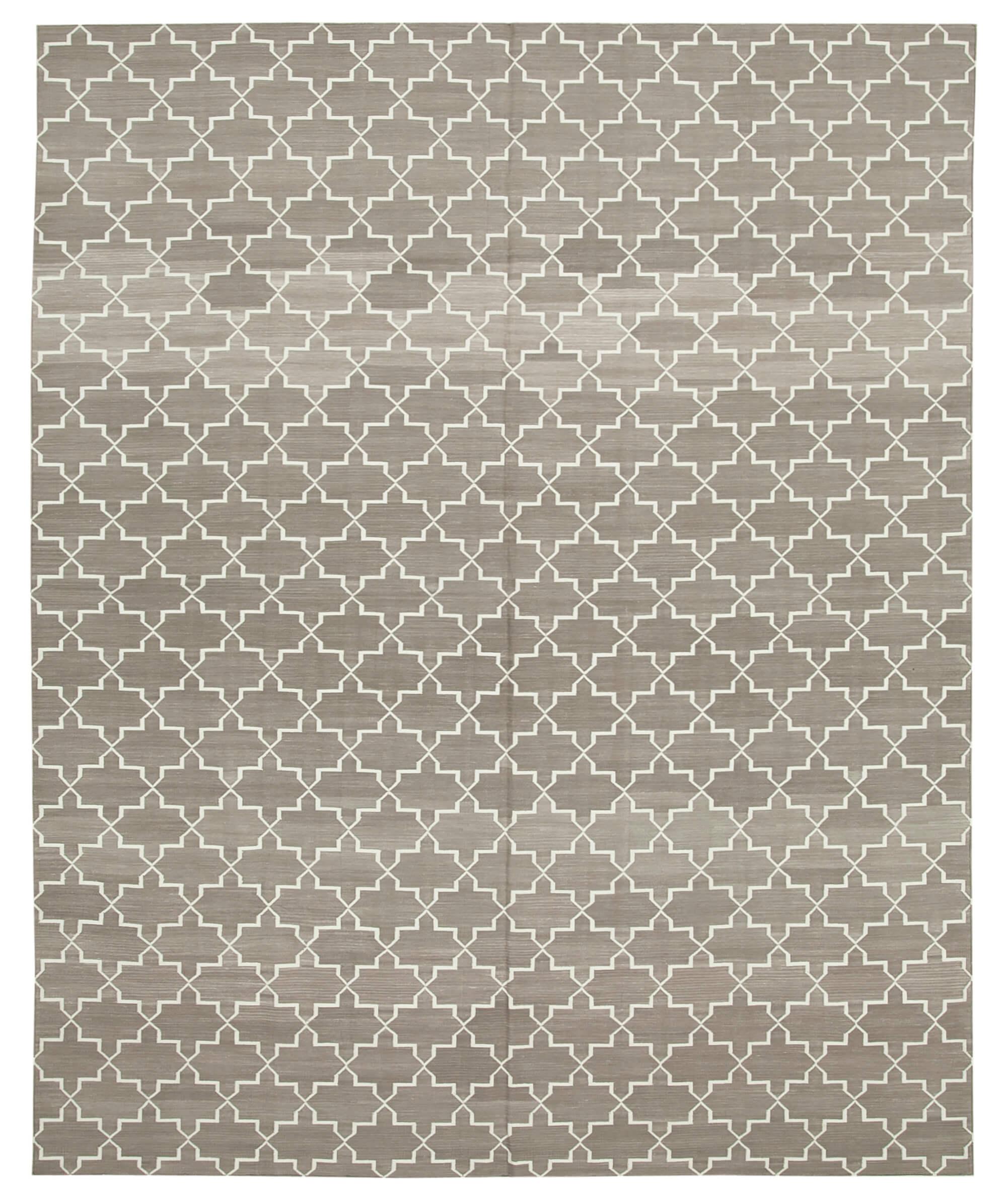 8 x 10 Grey Dhurrie Rug - 2995