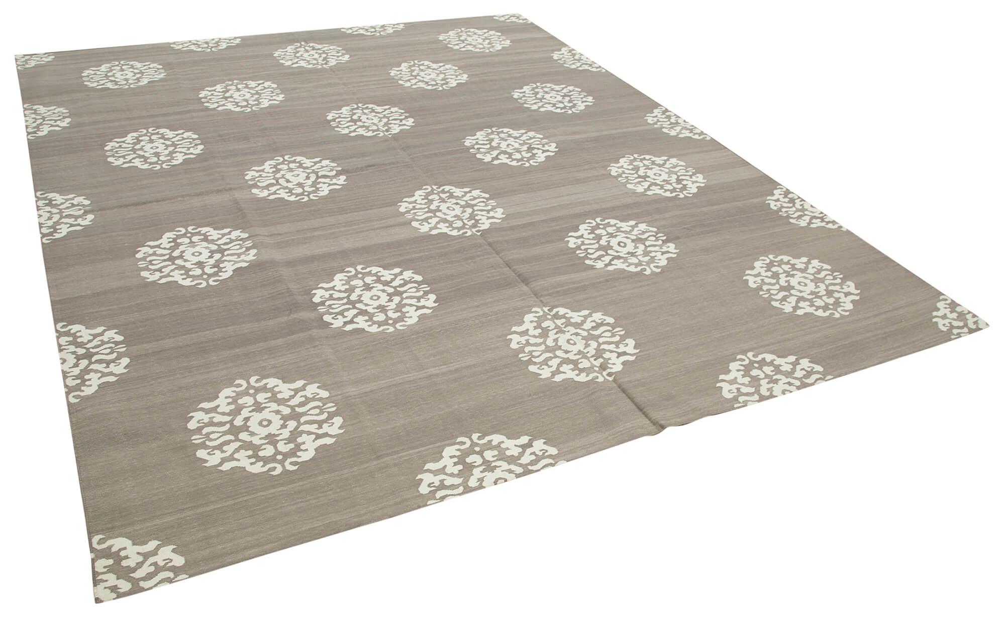 8 x 10 Brown Dhurrie Rug - 2996