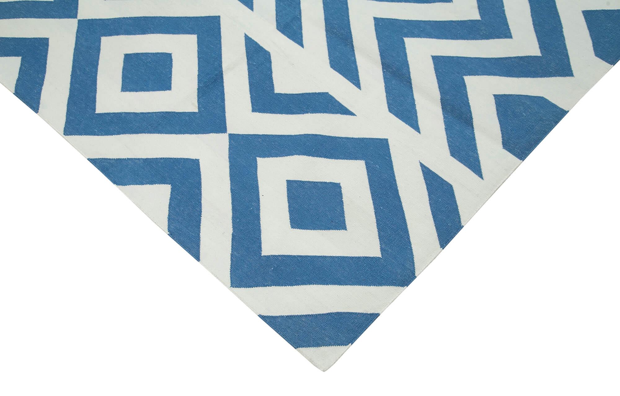 8 x 10 Blue Dhurrie Rug - 2997