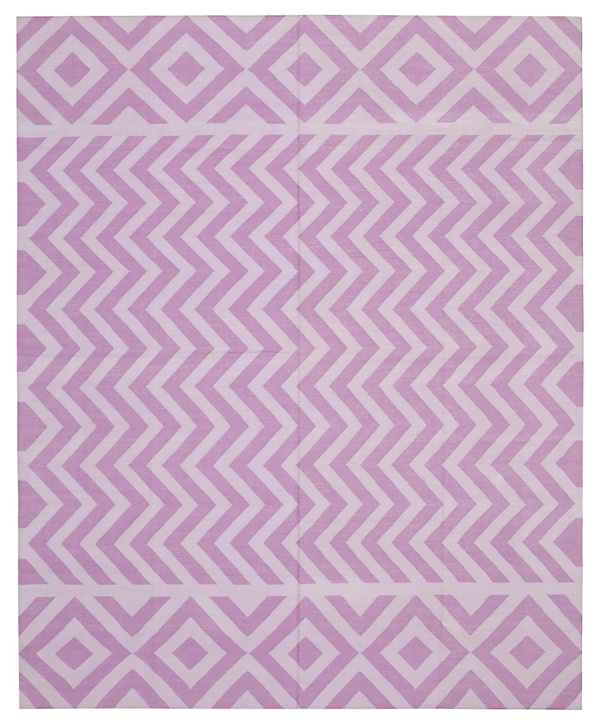 8 x 10 Purple Dhurrie Rug - 3000