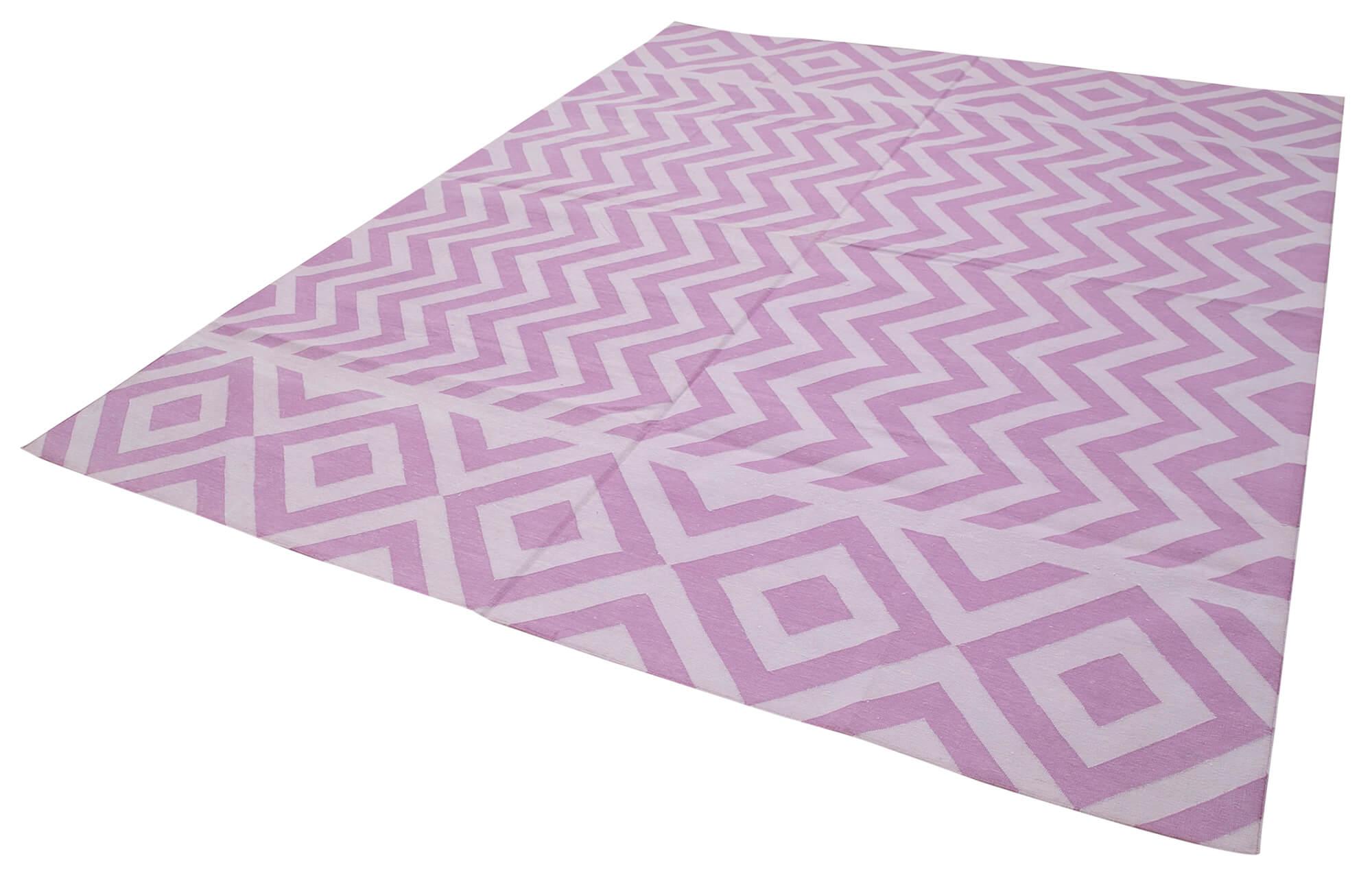 8 x 10 Purple Dhurrie Rug - 3000