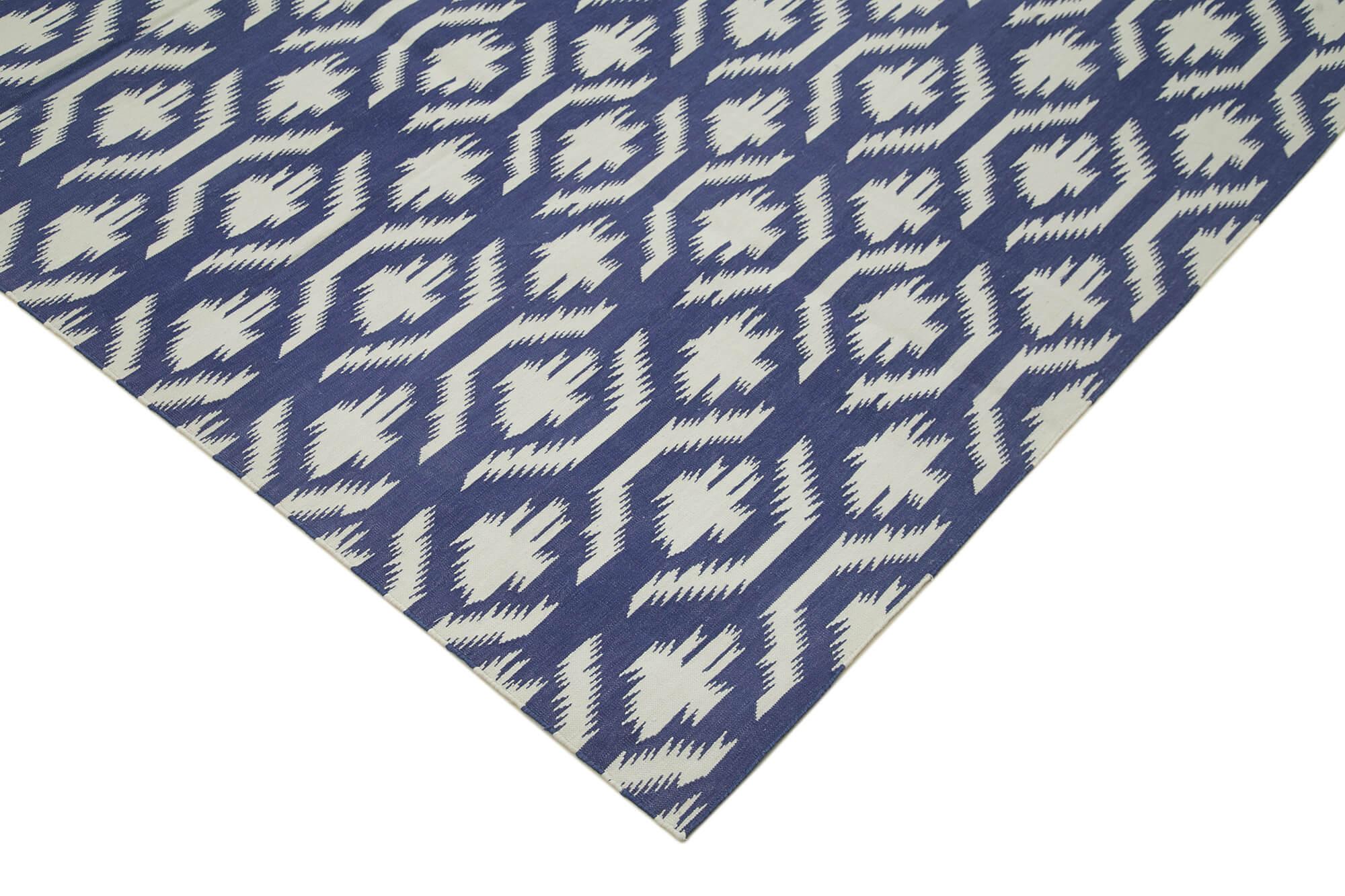 8 x 10 Blue Dhurrie Rug - 3011