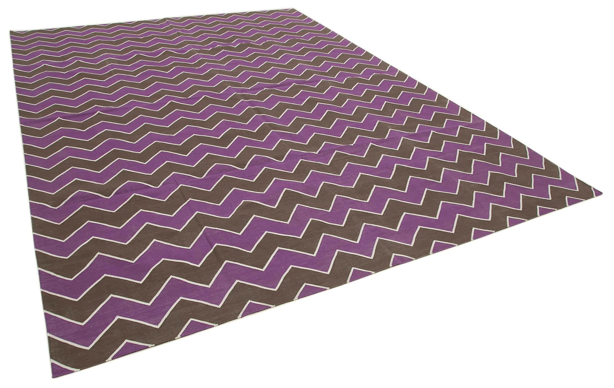 9 x 12 Purple Dhurrie Rug - 3012