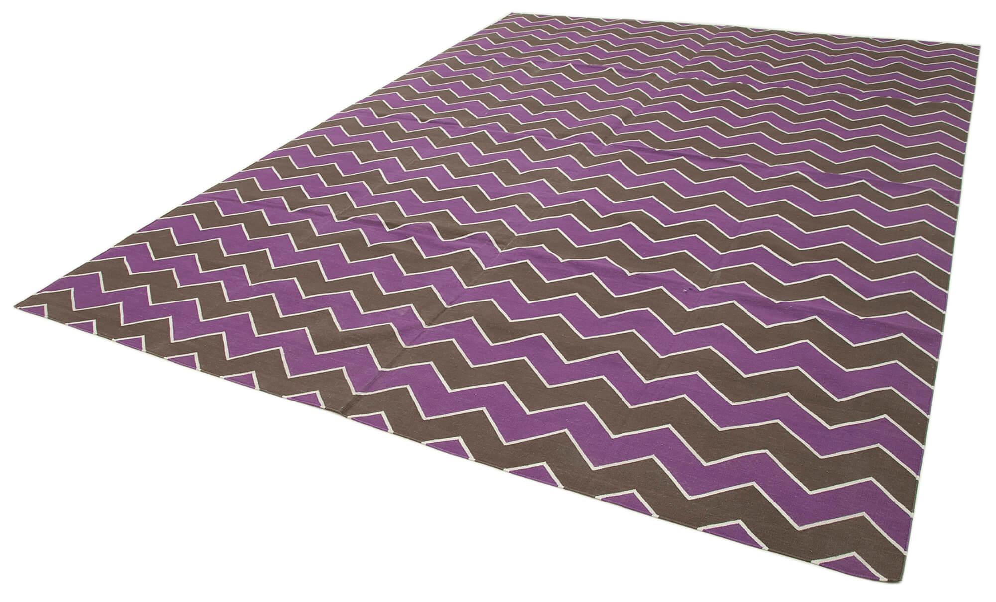 9 x 12 Purple Dhurrie Rug - 3012