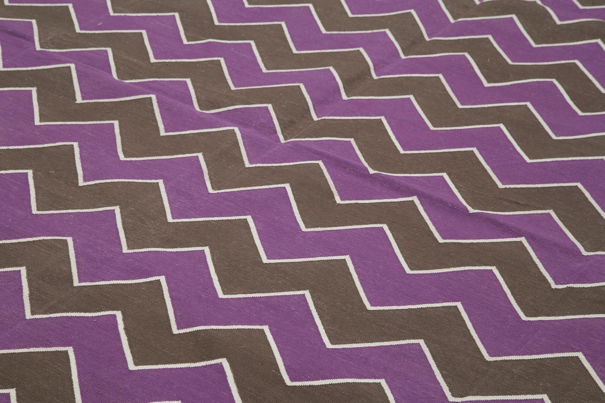 9 x 12 Purple Dhurrie Rug - 3012