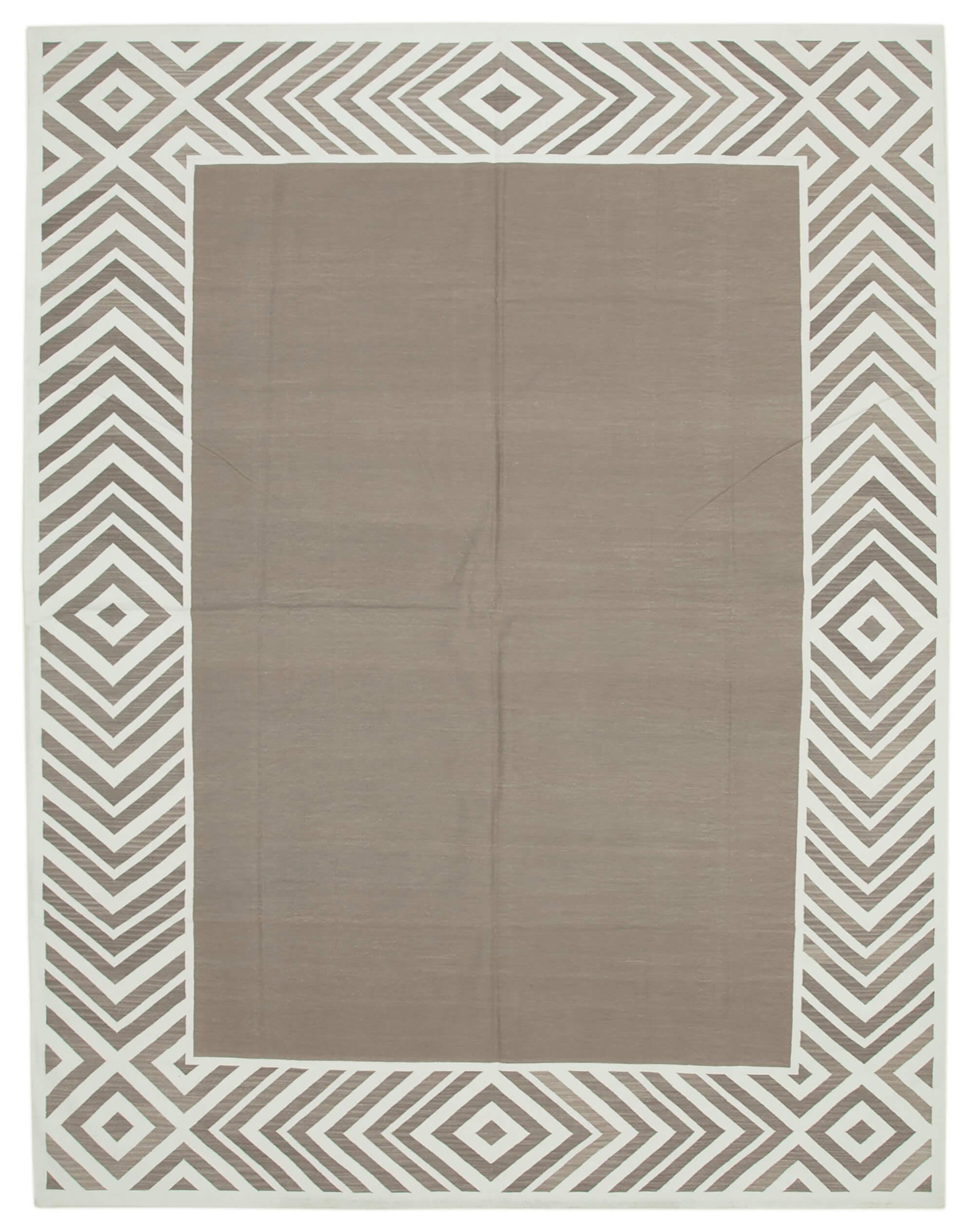 9 x 12 Brown Dhurrie Rug - 3015