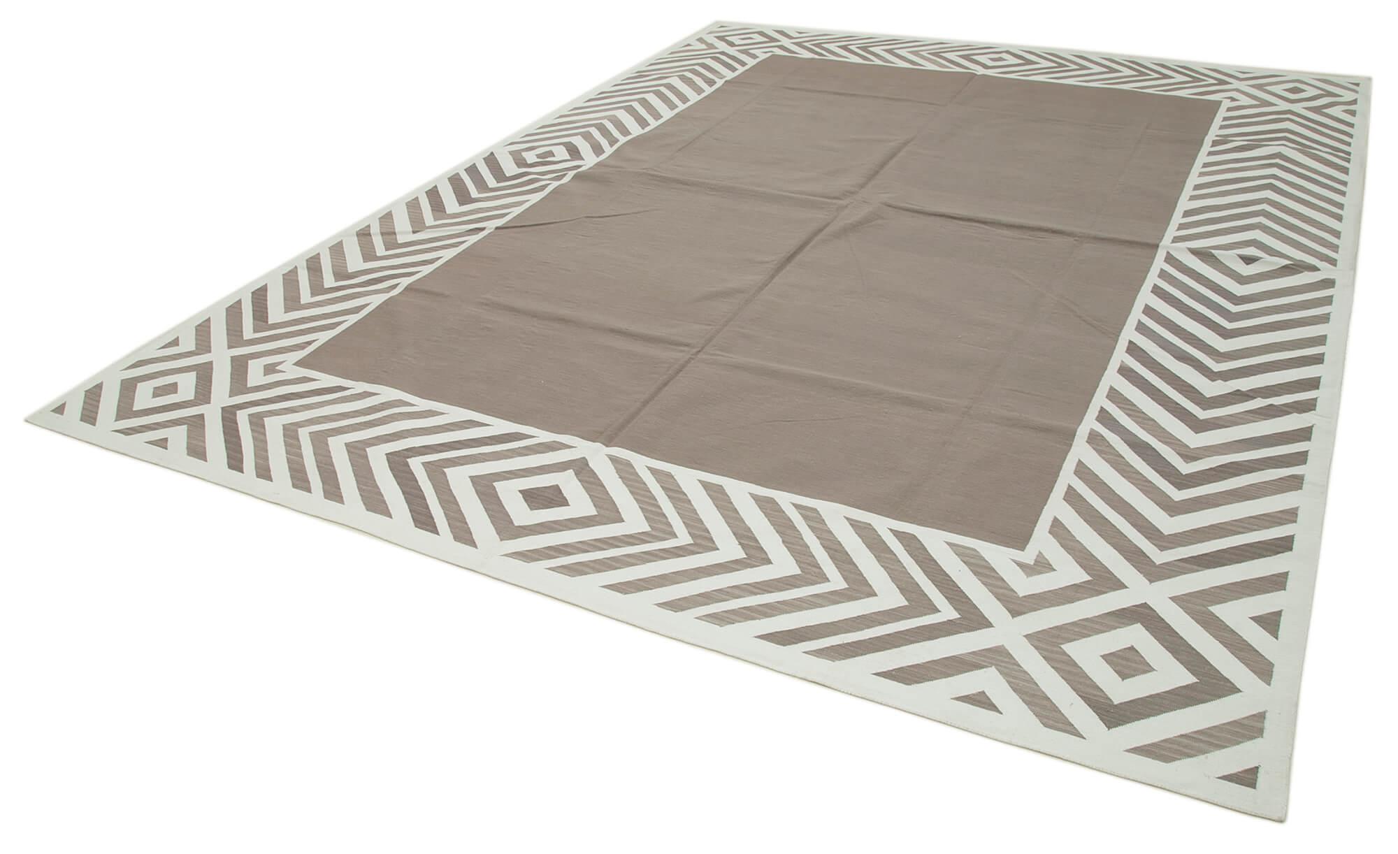 9 x 12 Brown Dhurrie Rug - 3015