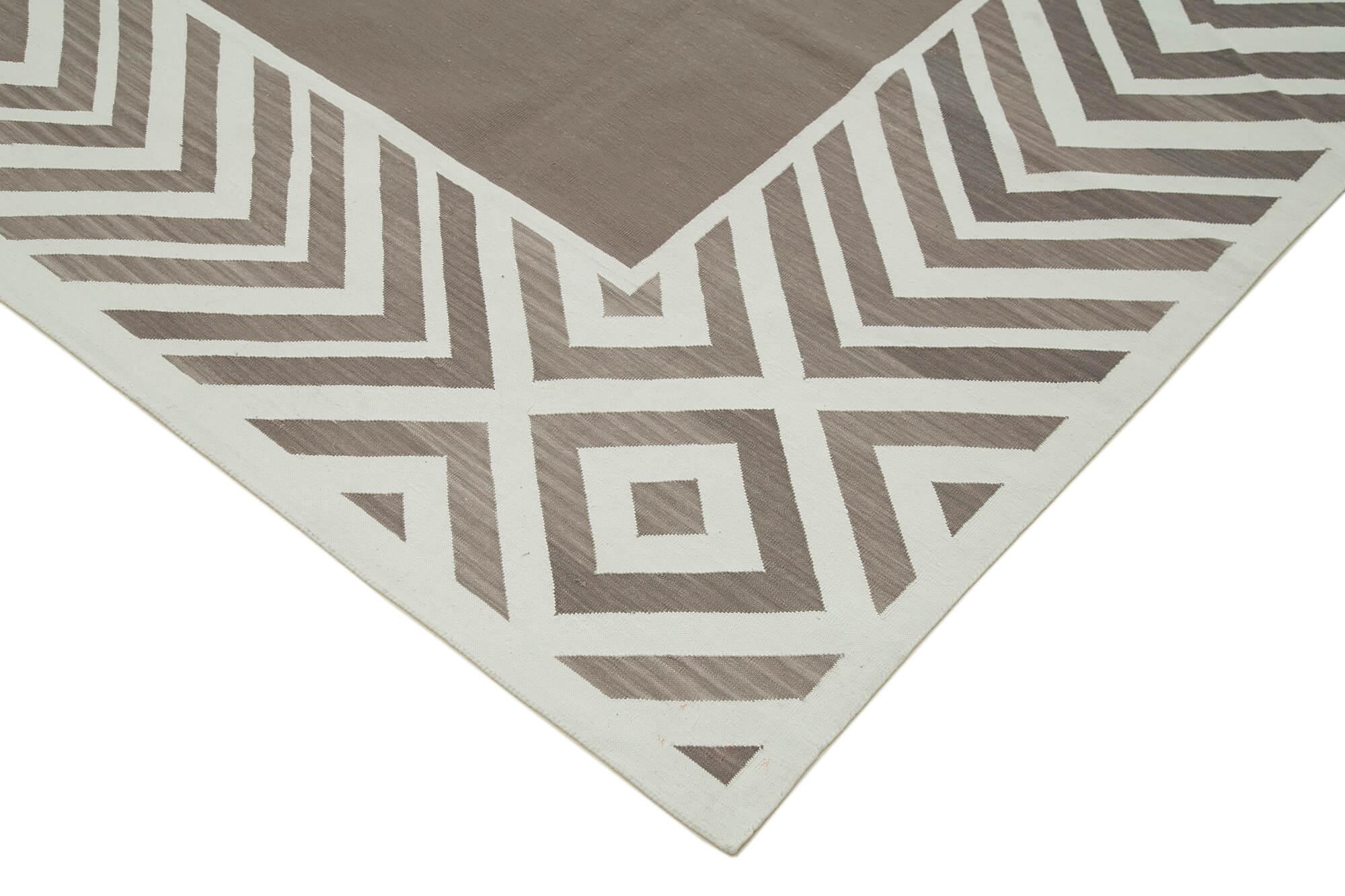 9 x 12 Brown Dhurrie Rug - 3015