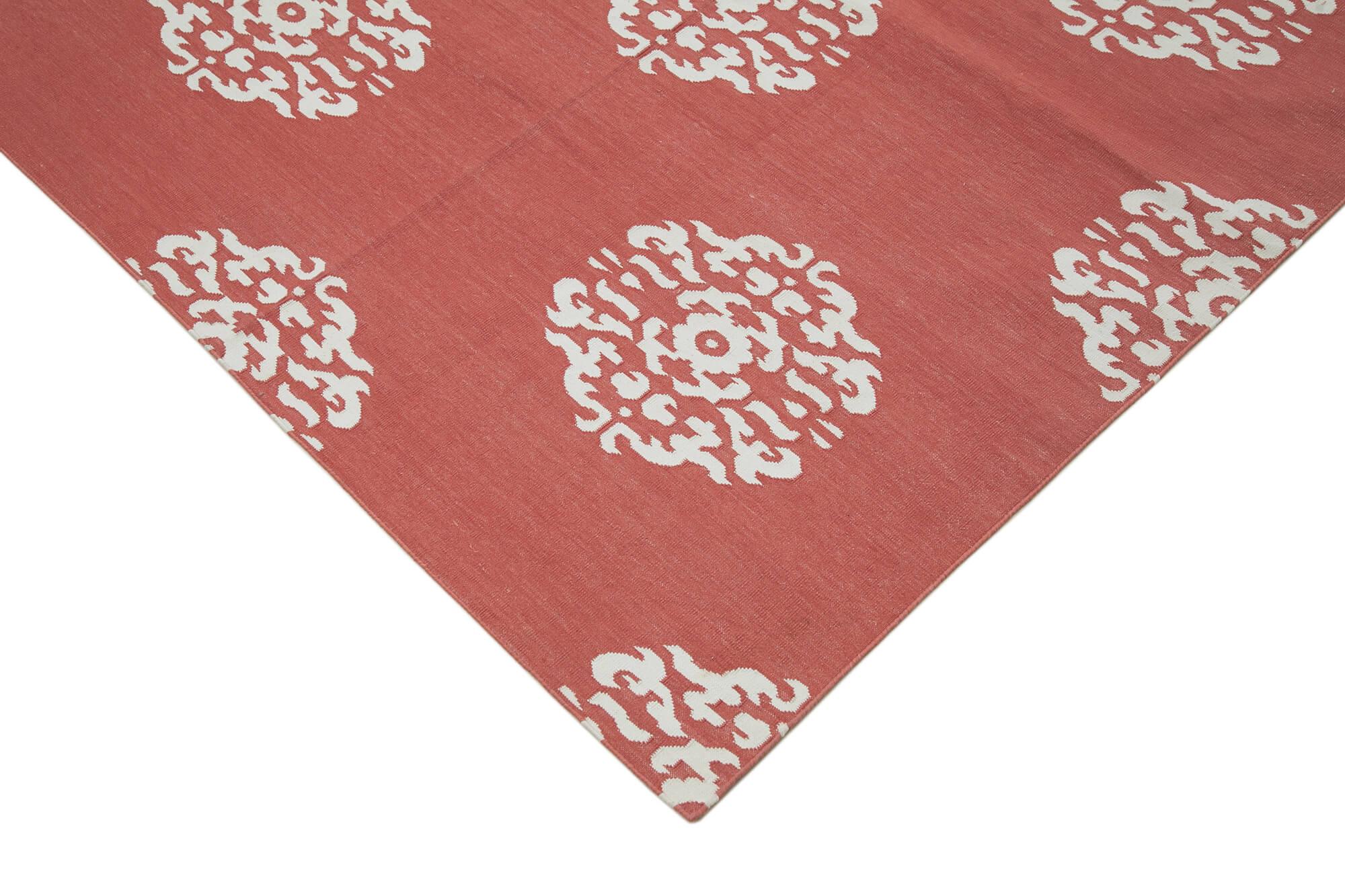 9 x 12 Red Dhurrie Rug - 3022